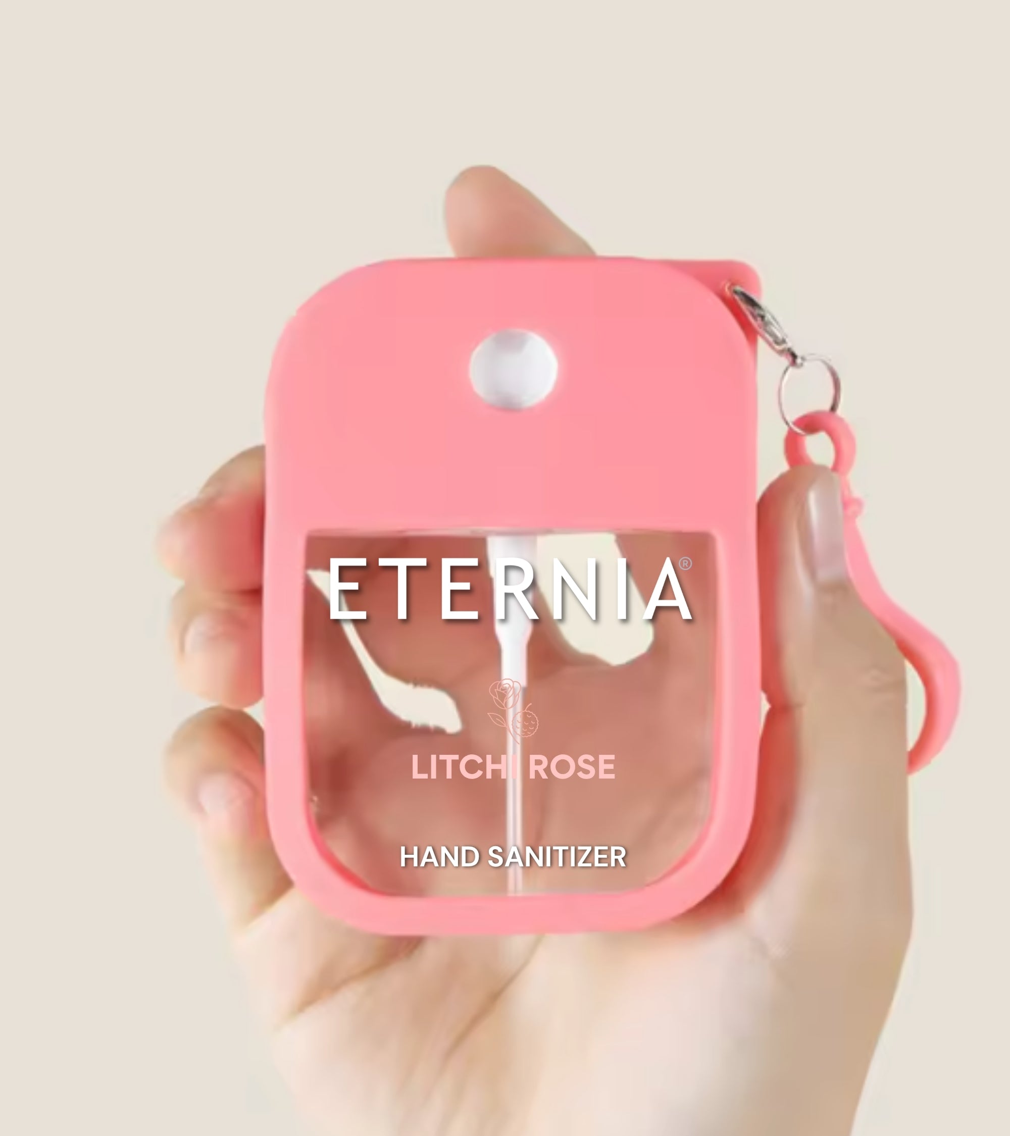 Eternia® Hand Sanitizer Spray - Hydrating Moisturizing Power Mist - Gentle on Skin, Quick-Drying Formula, Travel Friendly - Rose Litchi - 300+ Sprays - Pack of 2
