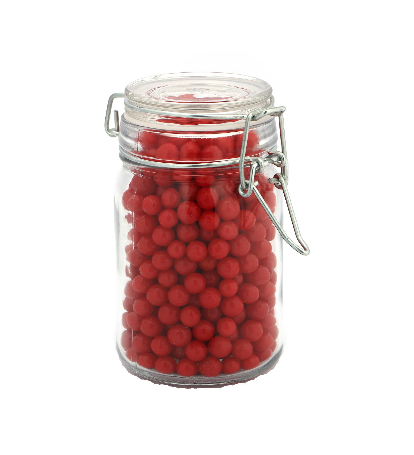 Premsons® Round Glass Jars Clip Top Glass Canister Wide Mouth Storage Canister Jars For Masala,Spice,Food,aachar,Sugar,Bean Storage - (25ml) -Pack of 12)