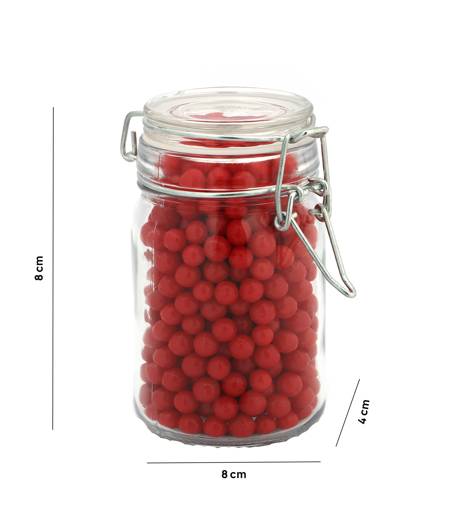 Premsons® Round Glass Jars Clip Top Glass Canister Wide Mouth Storage Canister Jars For Masala,Spice,Food,aachar,Sugar,Bean Storage - (25ml) -Pack of 12)