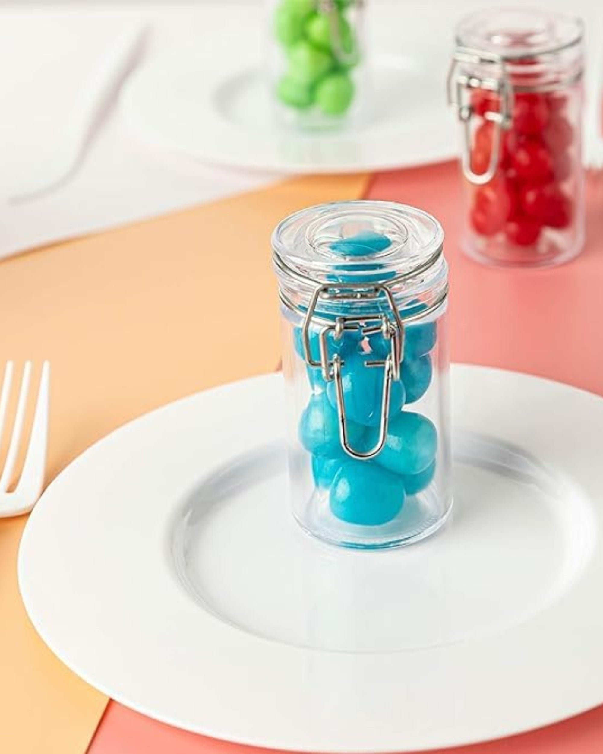 Premsons® Round Glass Jars Clip Top Glass Canister Wide Mouth Storage Canister Jars For Masala,Spice,Food,aachar,Sugar,Bean Storage - (25ml) -Pack of 12)