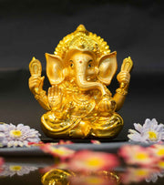 Premsons® Golden Blessing Ganesha – Metal Idol with Solid Base