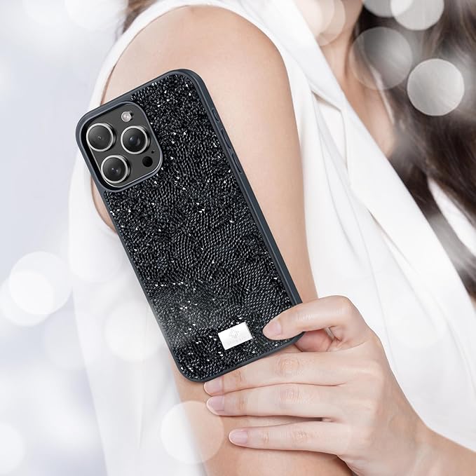 Premsons® iPhone 16 Series Glitter Crystal Case – Shimmer Stone Protective Back Cover with Sparkling Design | Stylish & Slim Fit Case for Girls & Women