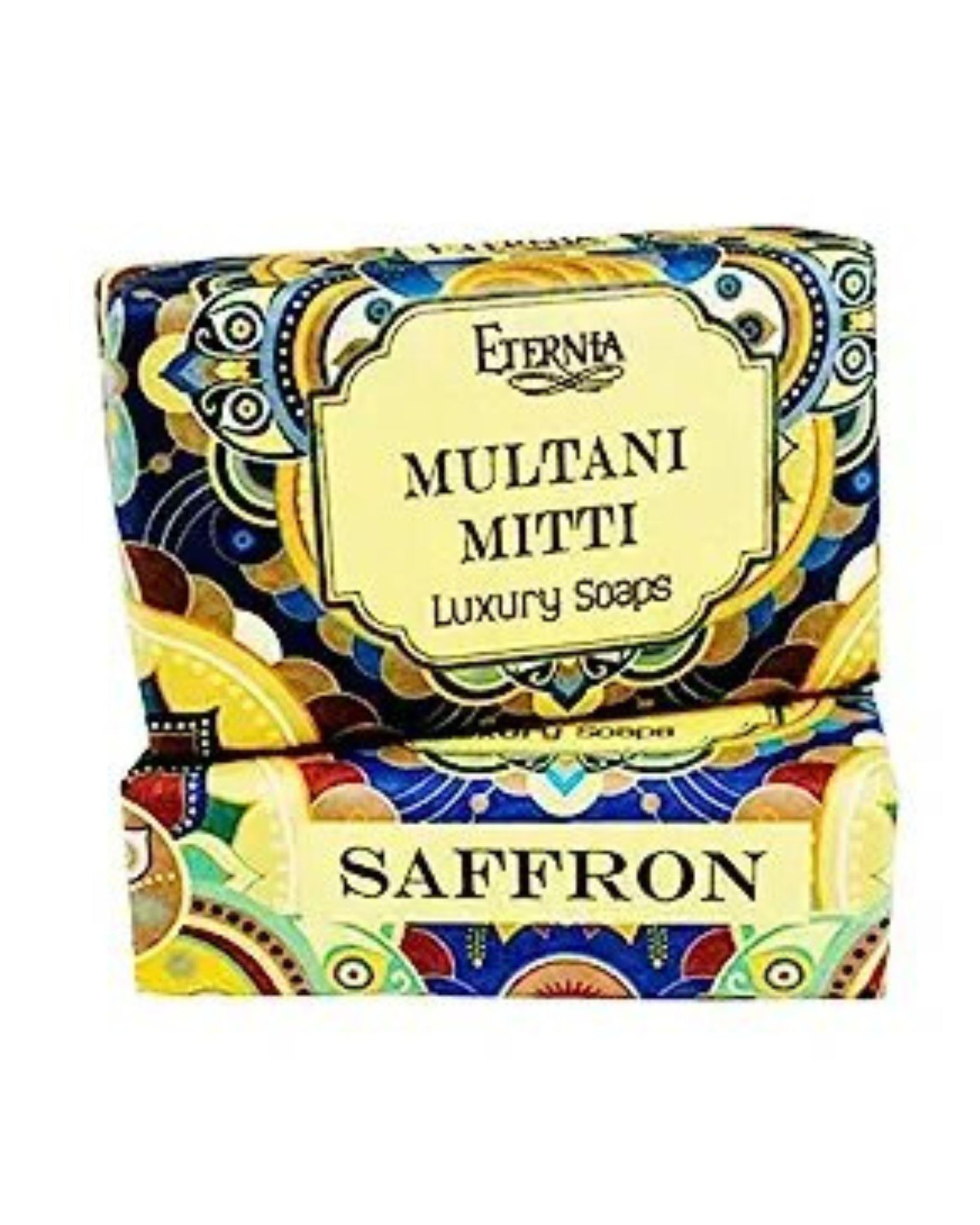 Eternia® Multani Mitti Saffron Luxury Soap Bar – Gentle, Hydrating & Refreshing Daily Face & Body Care