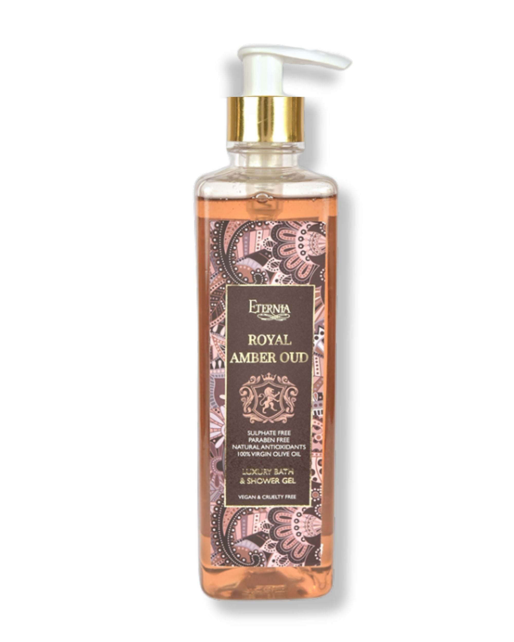 Eternia® Royal Amber Oud Bath & Shower Gel - Sulphate Free & Cruelty-Free Daily Hydrating Cleanser - 500ml