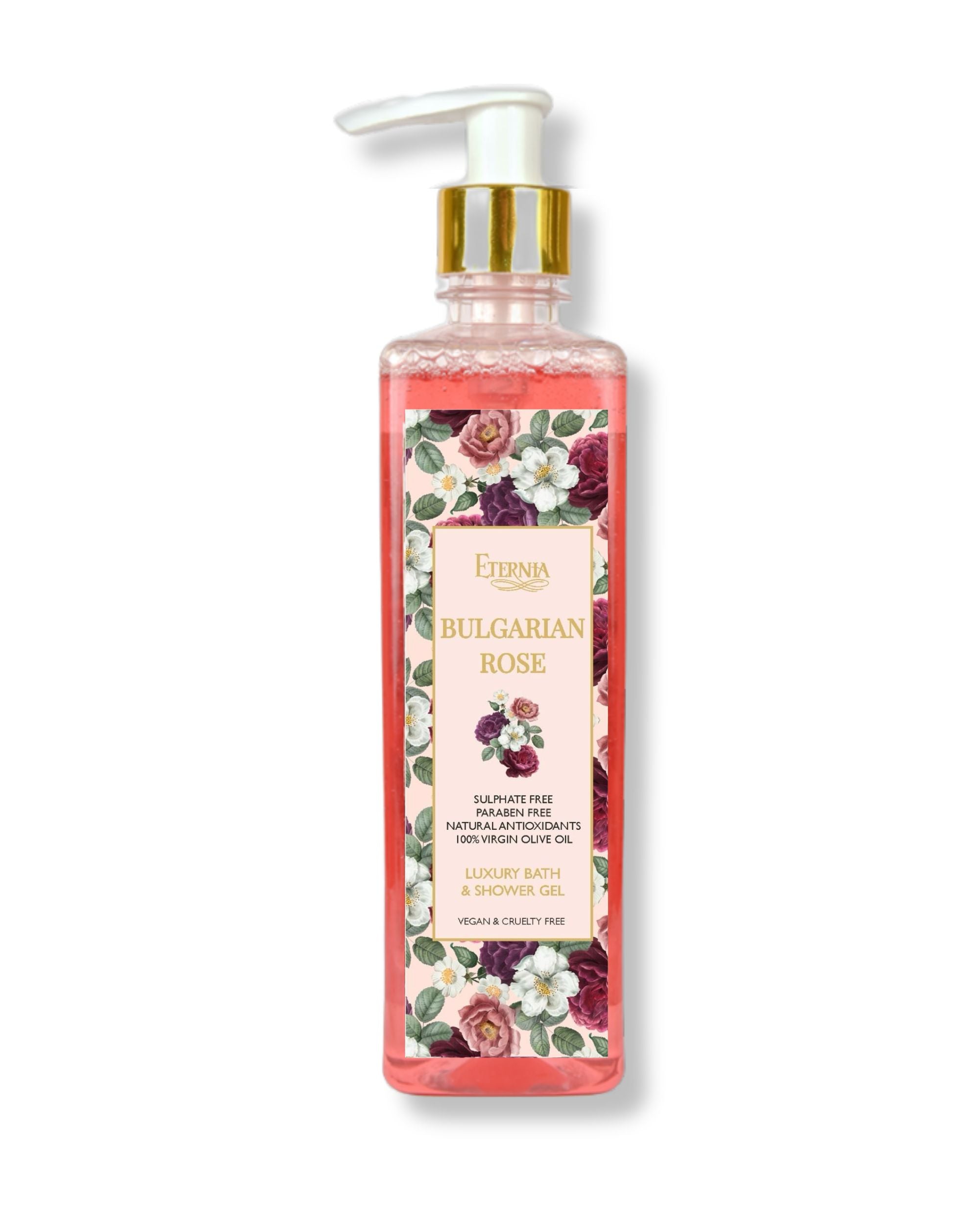 Eternia® Bulgarian Rose Bath & Shower Gel - Sulphate Free & Cruelty-Free Daily Hydrating Cleanser - 500ml