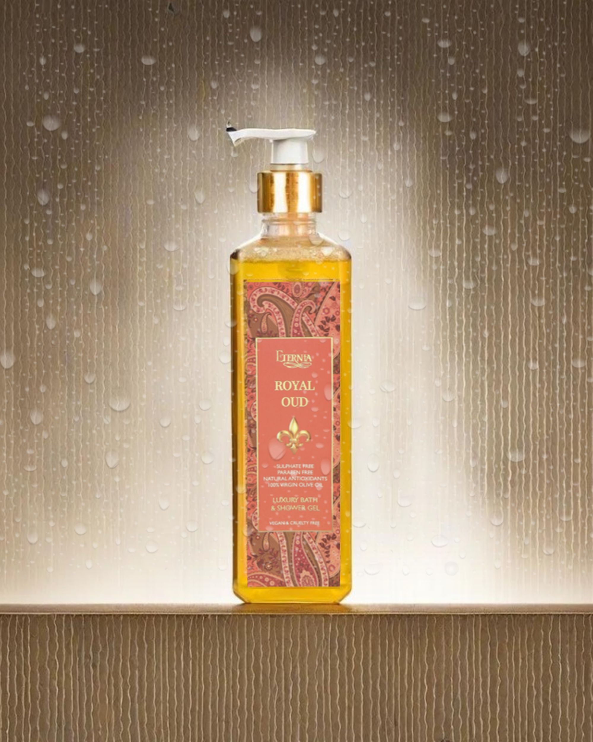 Eternia® Royal Oud Bath & Shower Gel - Sulphate Free & Cruelty-Free Daily Hydrating Cleanser - 500ml
