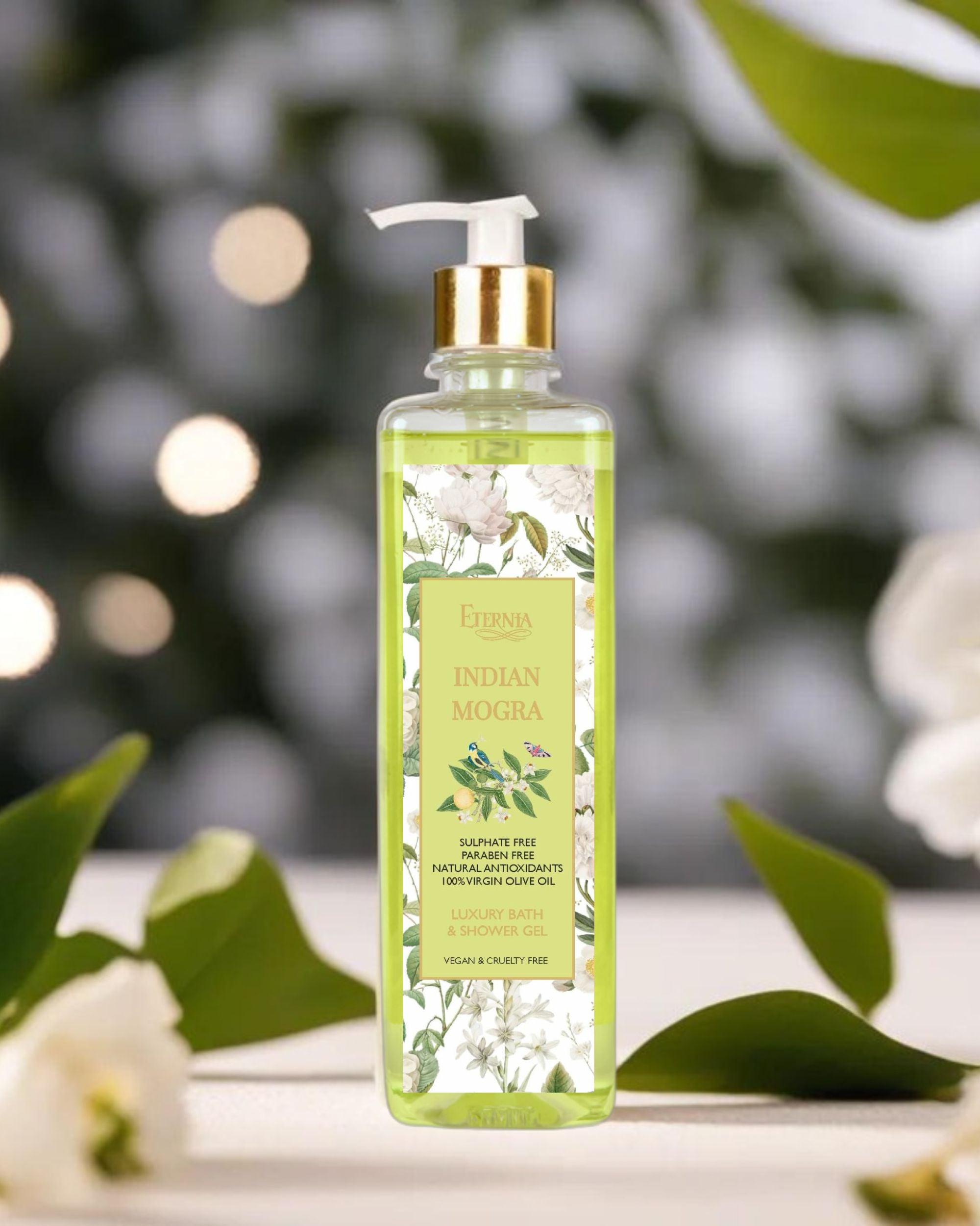 Eternia® Indian Mogra Bath & Shower Gel - Sulphate Free & Cruelty-Free Daily Hydrating Cleanser - 500ml