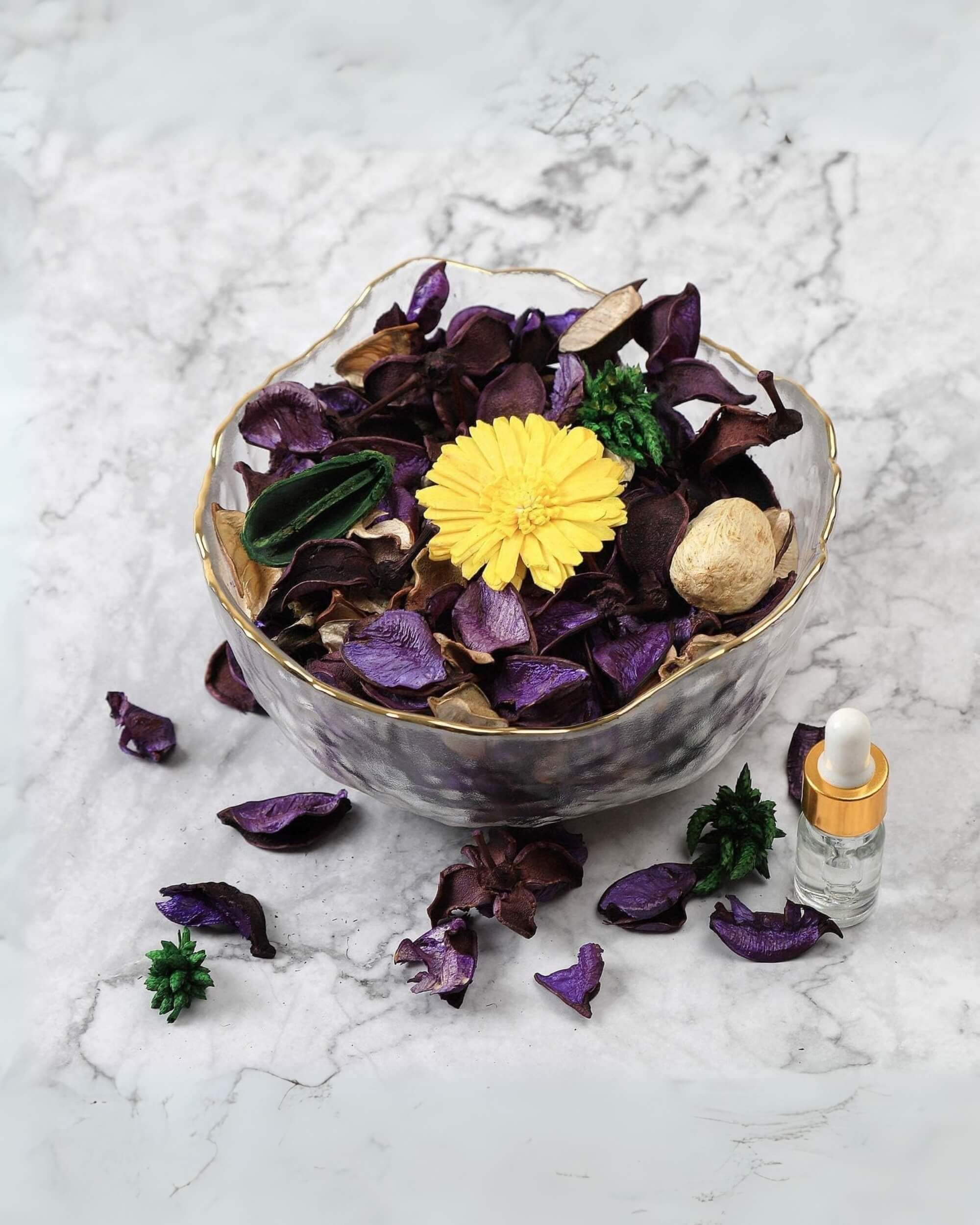 Eternia® Potpourri with Petals for Home Fragrance – Dried Flowers for Office, Bathroom & Spa Décor – Long-Lasting Room Air Freshener & Vase Filler - 100 gm
