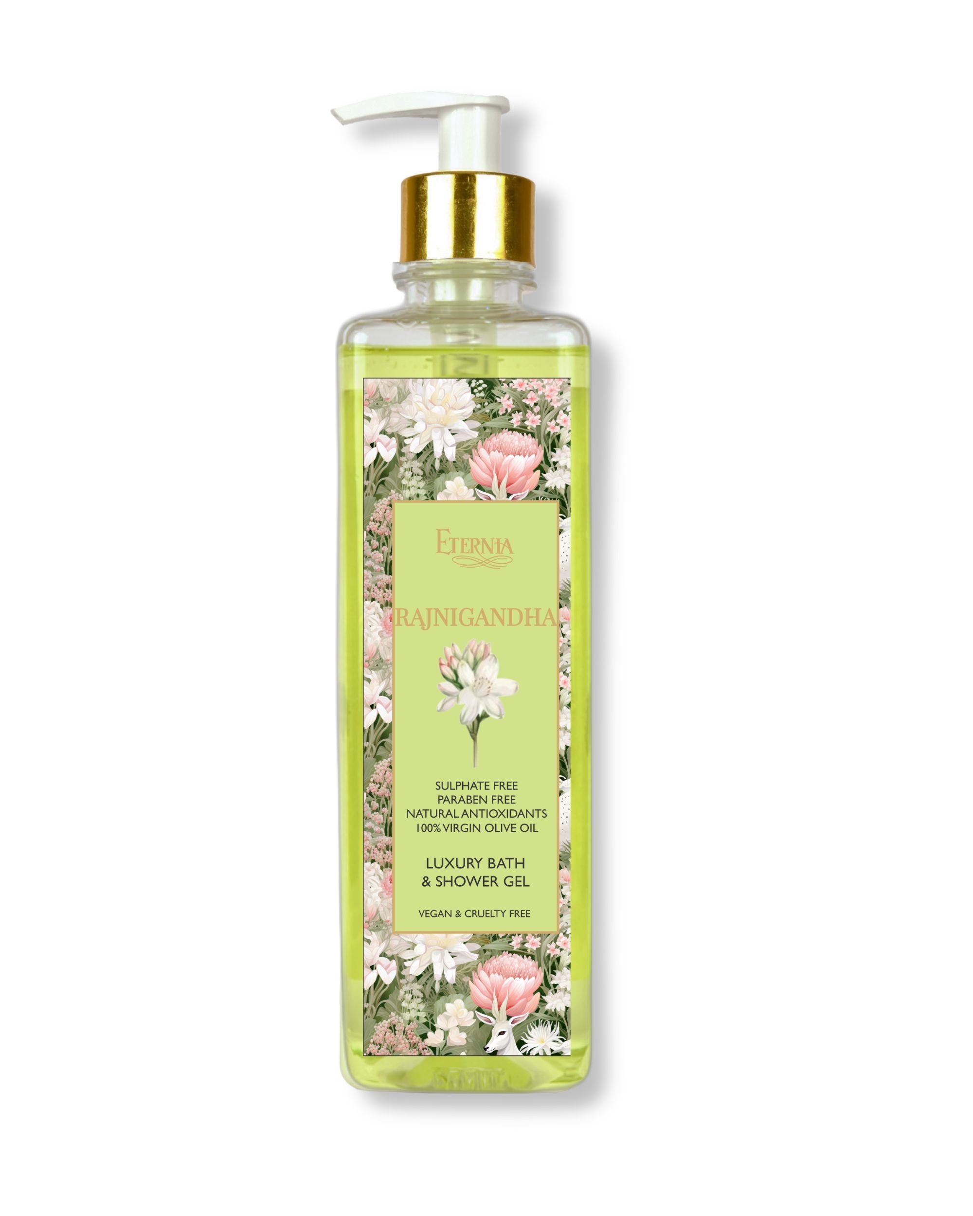 Eternia® Rajnigandha Oud Bath & Shower Gel - Sulphate Free & Cruelty-Free Daily Hydrating Cleanser - 500ml