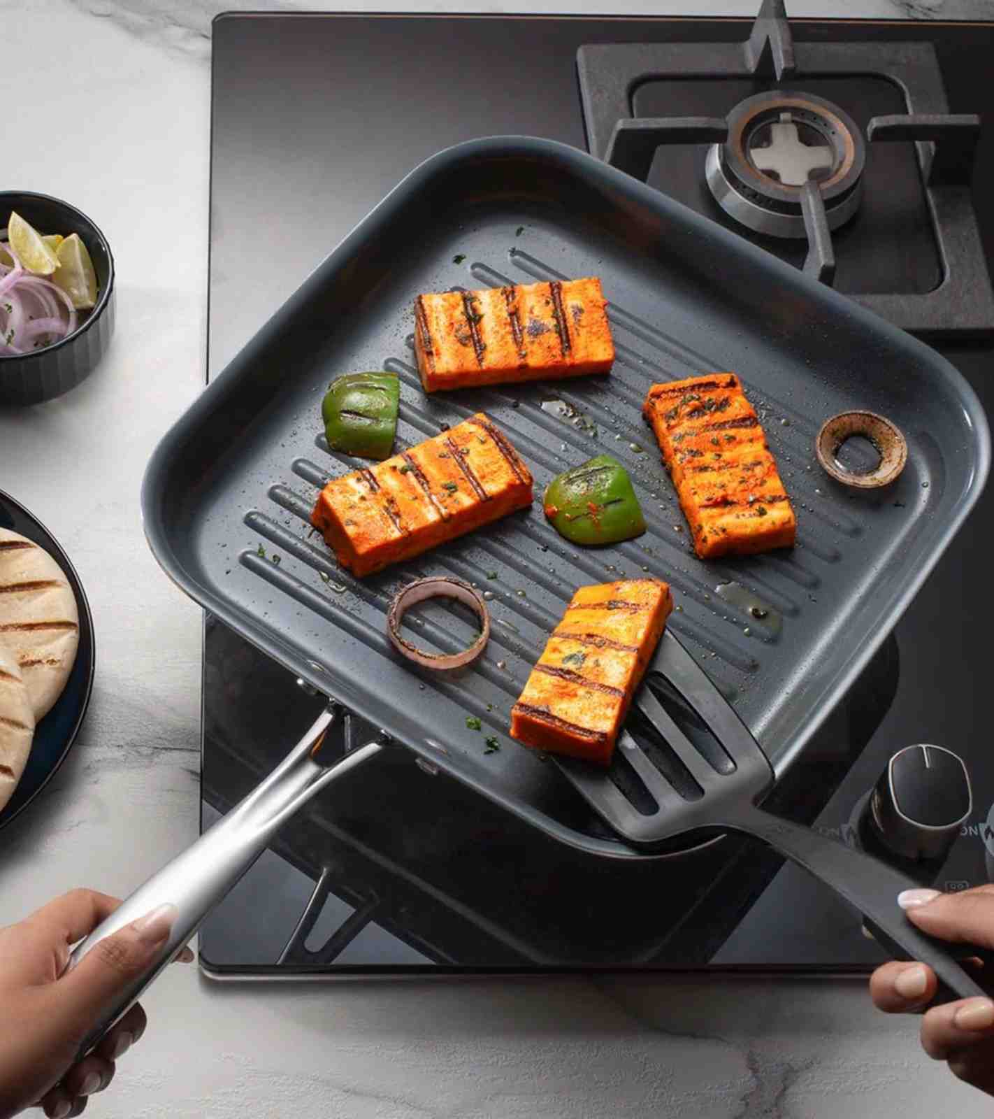 Fusao EX+ 26cm Triply Ceramic Grill Pan