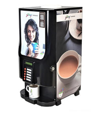 GODREJ VENDING Ecostar Coffee Vending Machine – 2 Canister Automatic Hot Beverage Dispenser for Office, Shop, Commercial & Home Use | Tabletop Machine (Black)