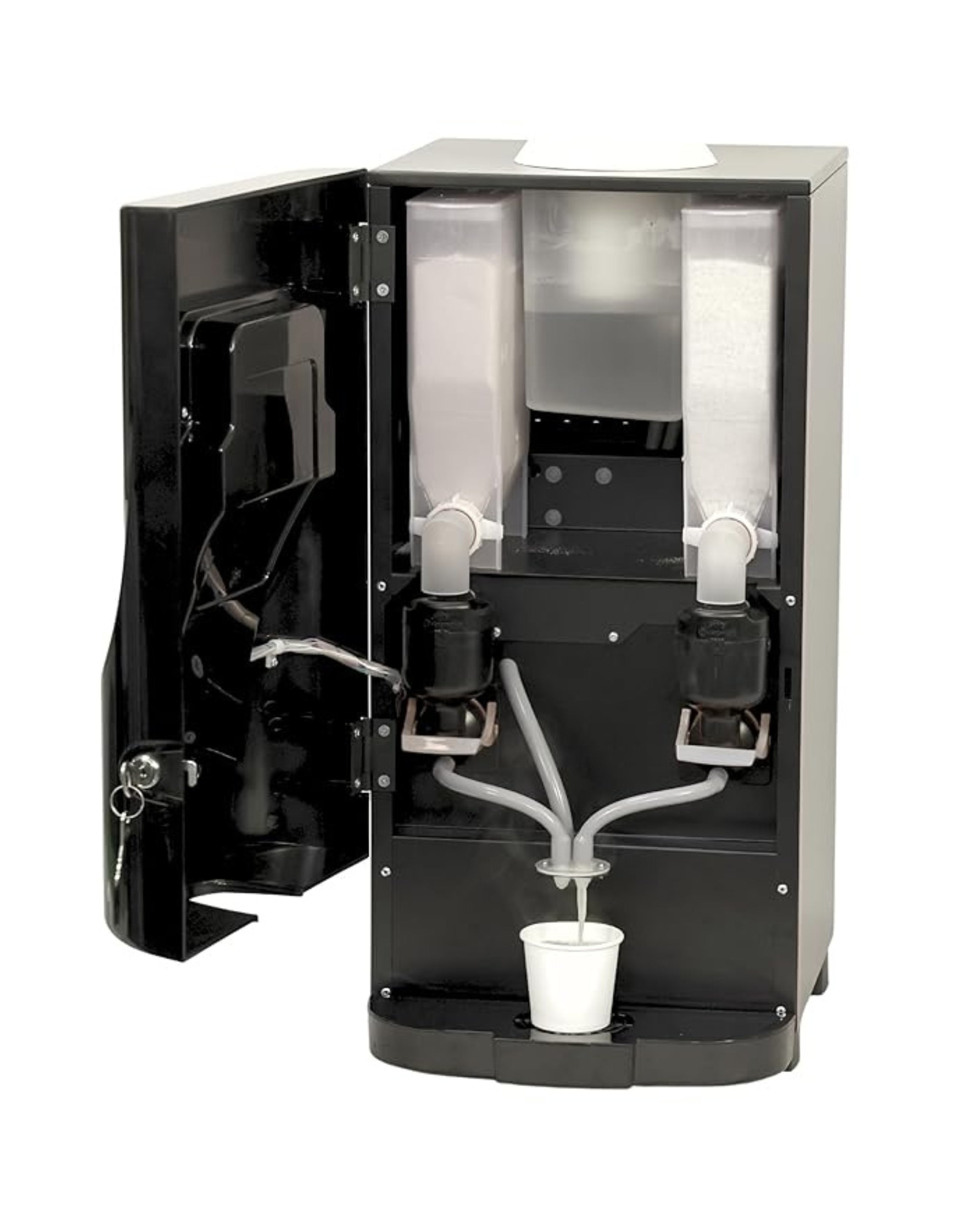 GODREJ VENDING Ecostar Coffee Vending Machine – 2 Canister Automatic Hot Beverage Dispenser for Office, Shop, Commercial & Home Use | Tabletop Machine (Black)