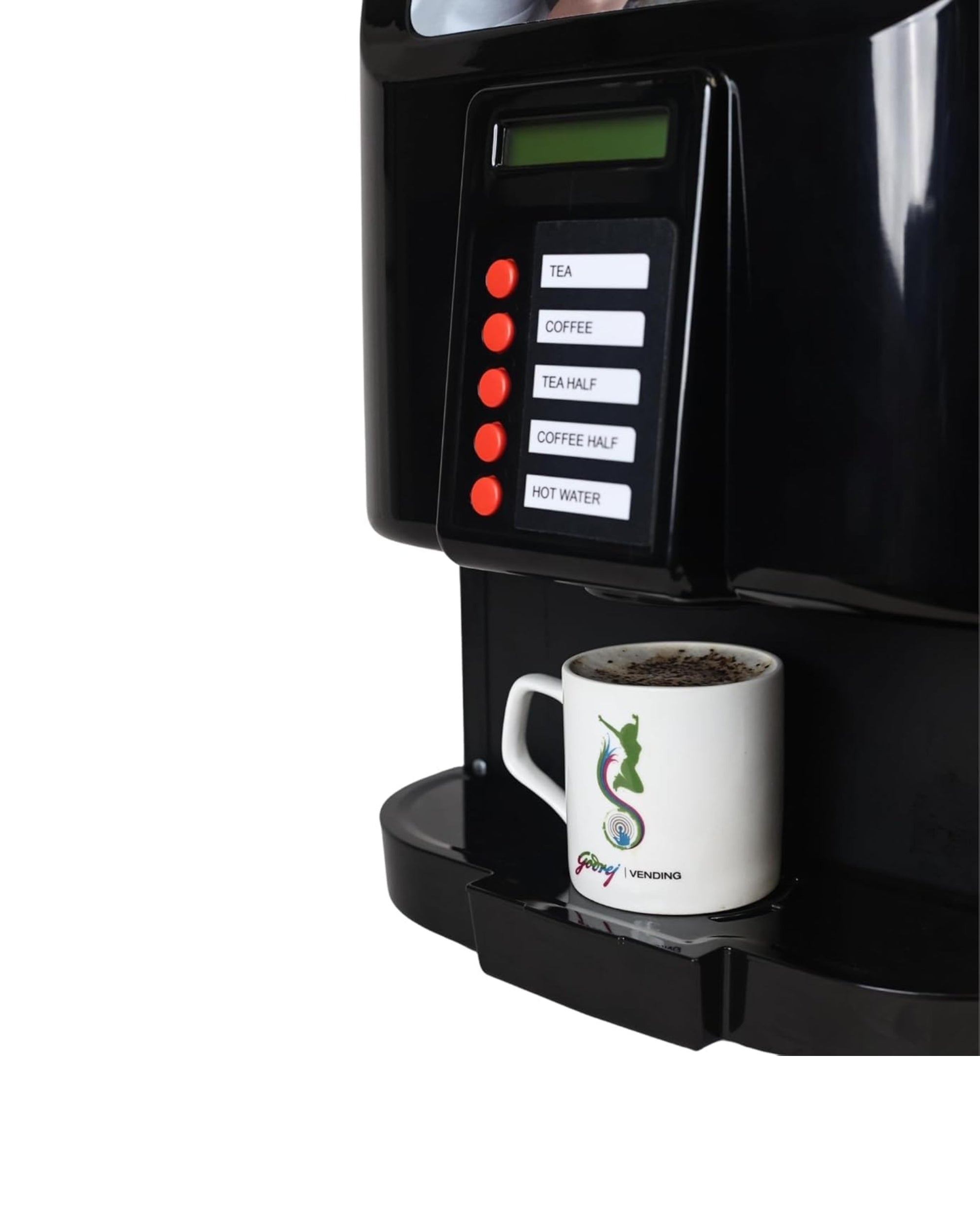 GODREJ VENDING Ecostar Coffee Vending Machine – 2 Canister Automatic Hot Beverage Dispenser for Office, Shop, Commercial & Home Use | Tabletop Machine (Black)