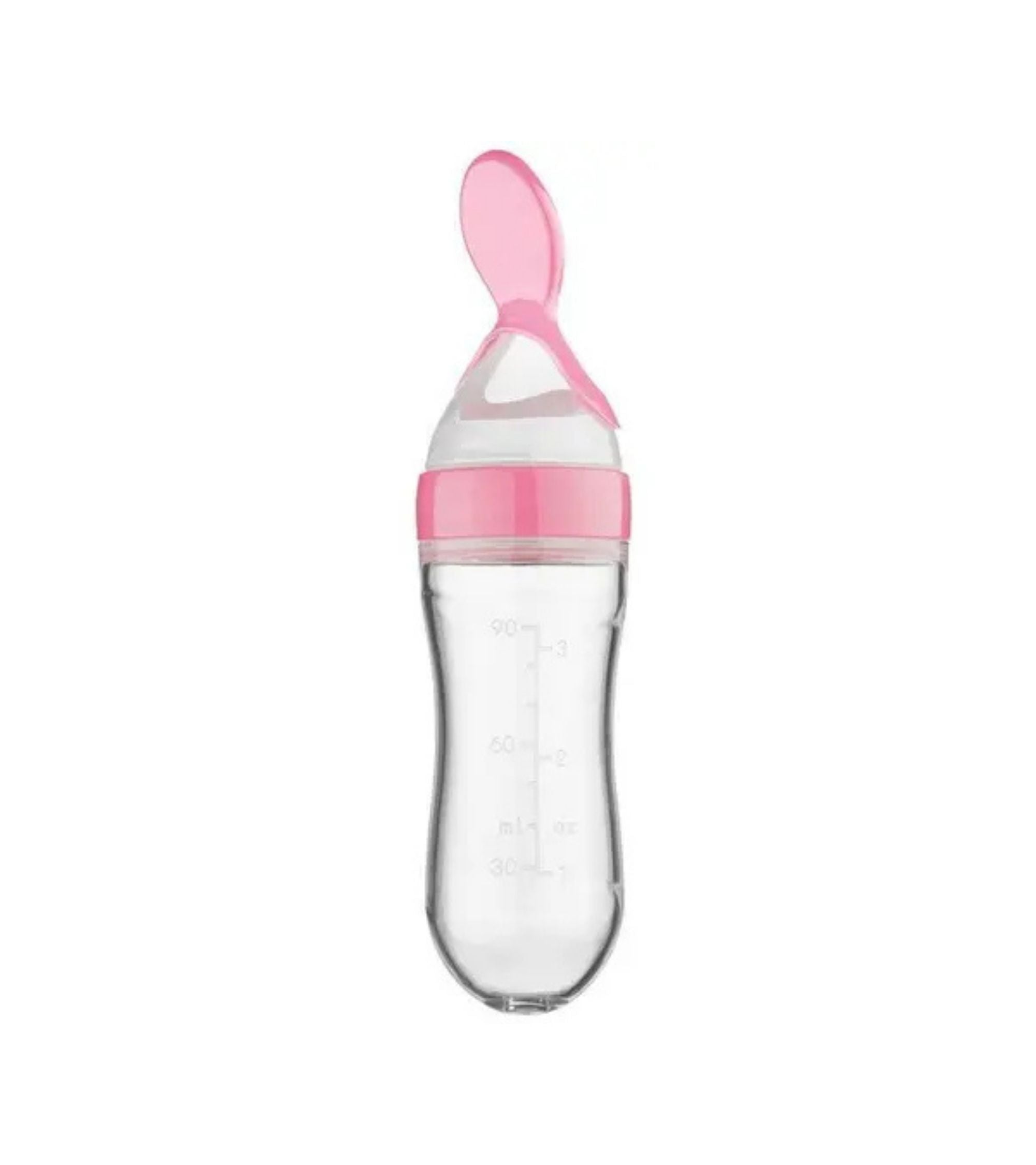 Premsons® Silicone Weaning Bottle with LSR Spoon – 120ml Baby Feeder (Pink)