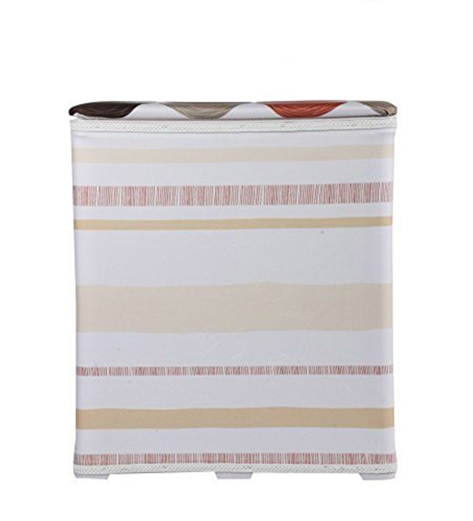 Premsons® Foldable Fabric Laundry Basket – Durable Storage Hamper for Clothes, Toys & More – Stripes Design in Beige & Brown