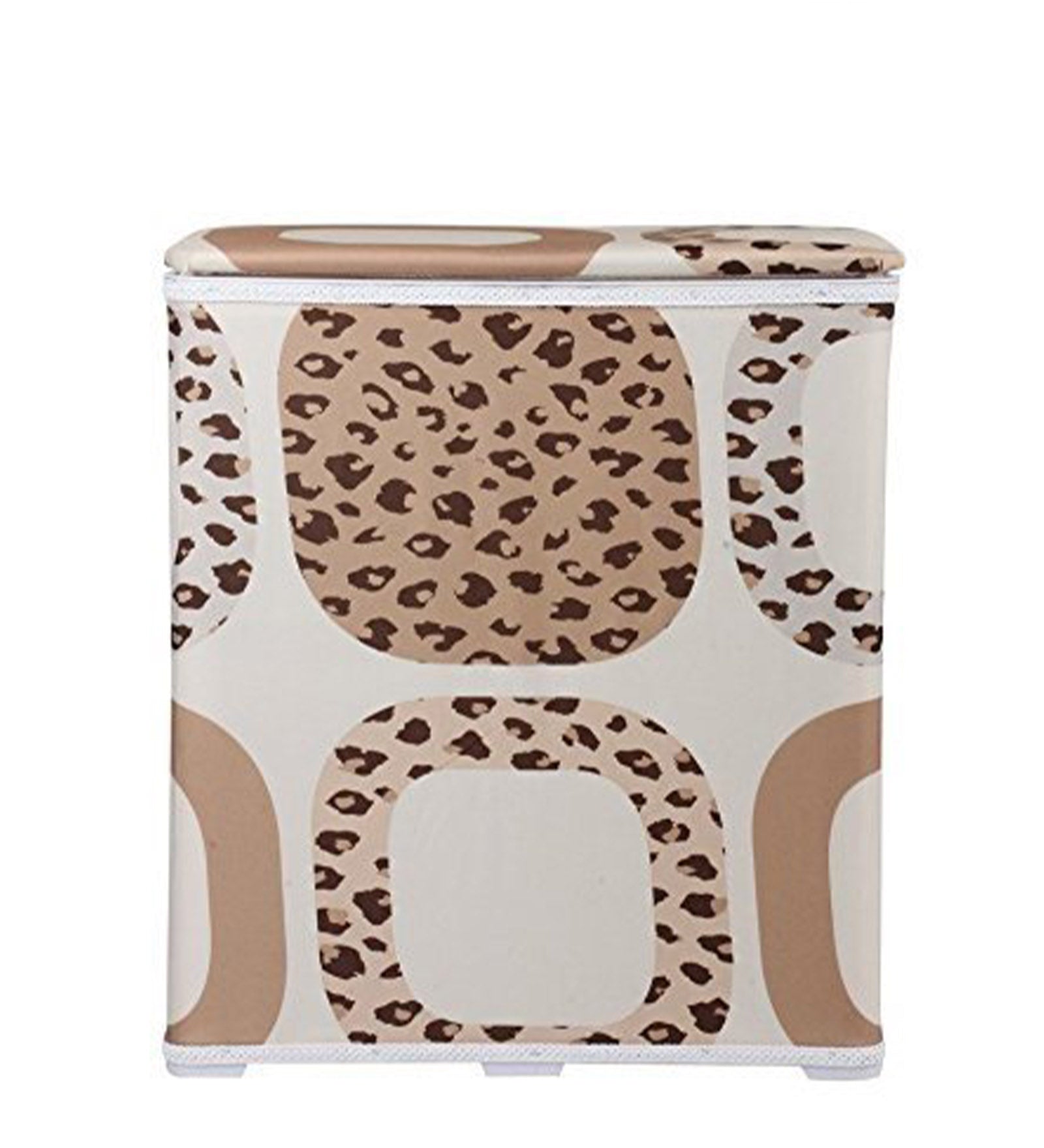 Premsons® Foldable Fabric Laundry Basket – Durable Storage Hamper for Clothes, Toys & More – Animal Print in Beige & Brown