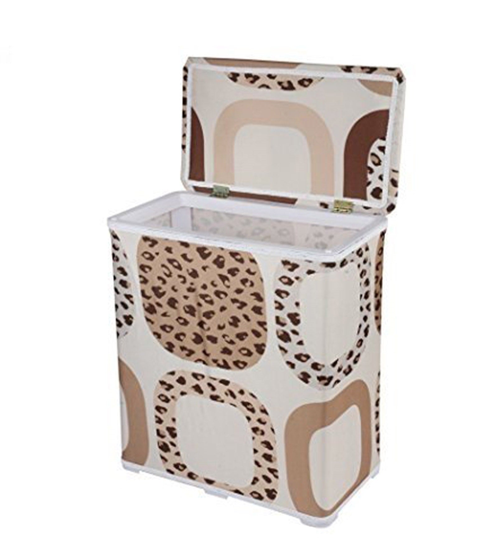 Premsons® Foldable Fabric Laundry Basket – Durable Storage Hamper for Clothes, Toys & More – Animal Print in Beige & Brown
