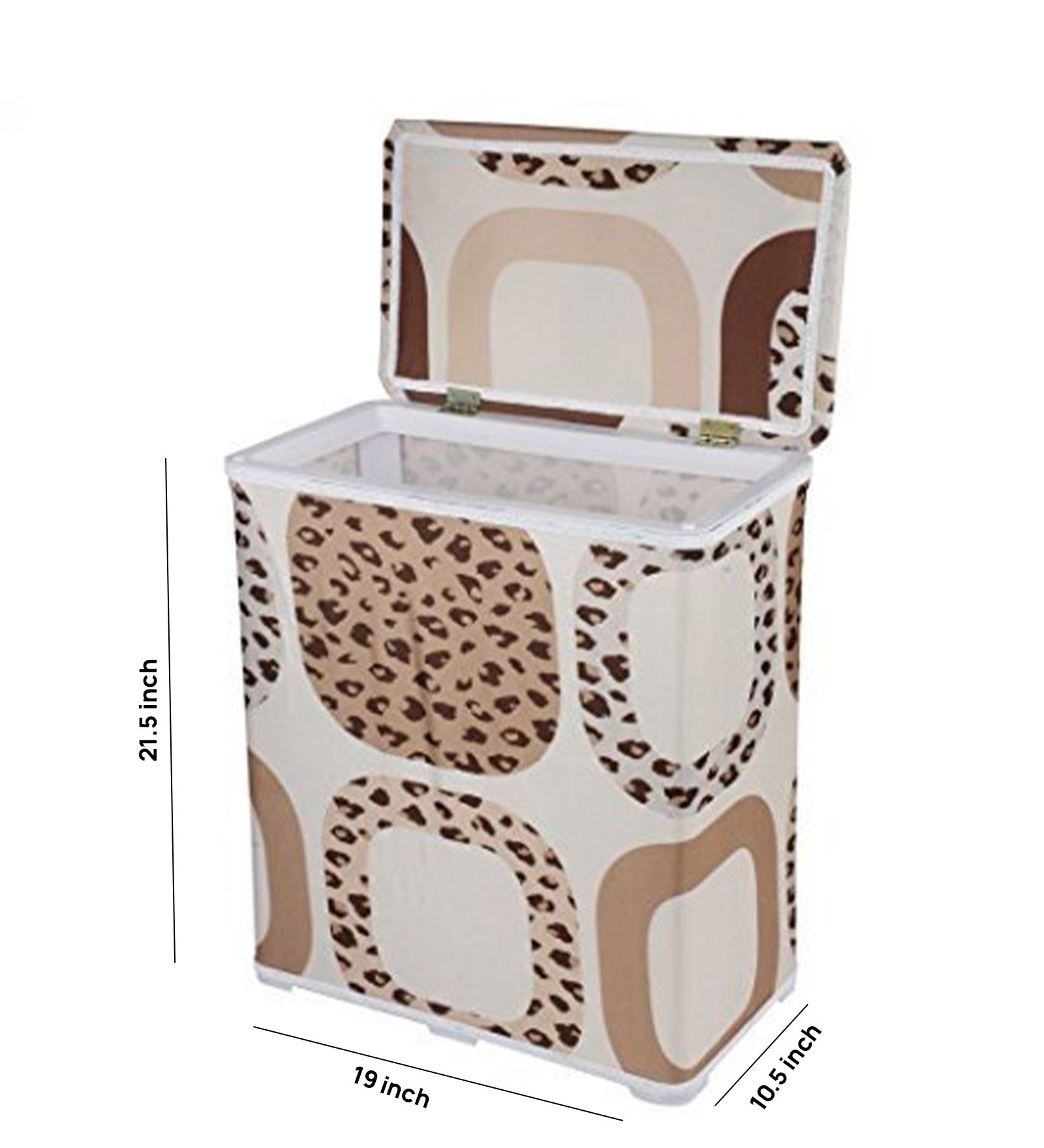 Premsons® Foldable Fabric Laundry Basket – Durable Storage Hamper for Clothes, Toys & More – Animal Print in Beige & Brown