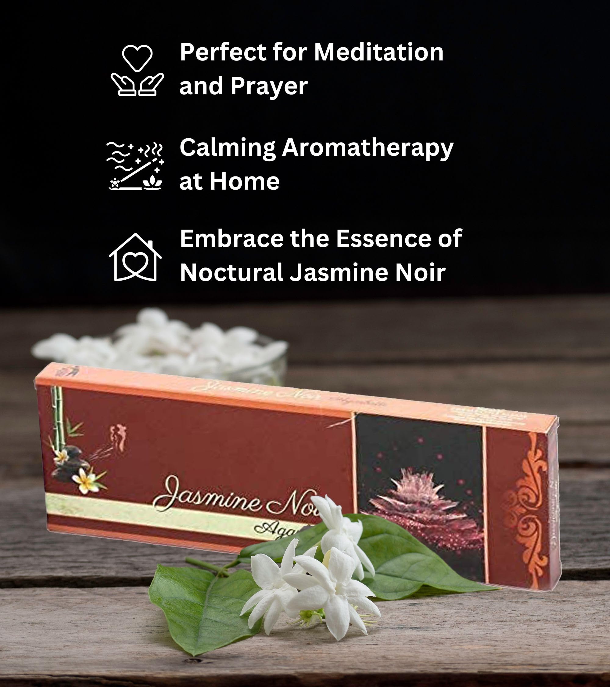Eternia® Jasmine Noir Scent of Burning Incense Sticks Different Fragrances for Aromatic Environment - Agarbatti- (Pack of-3)