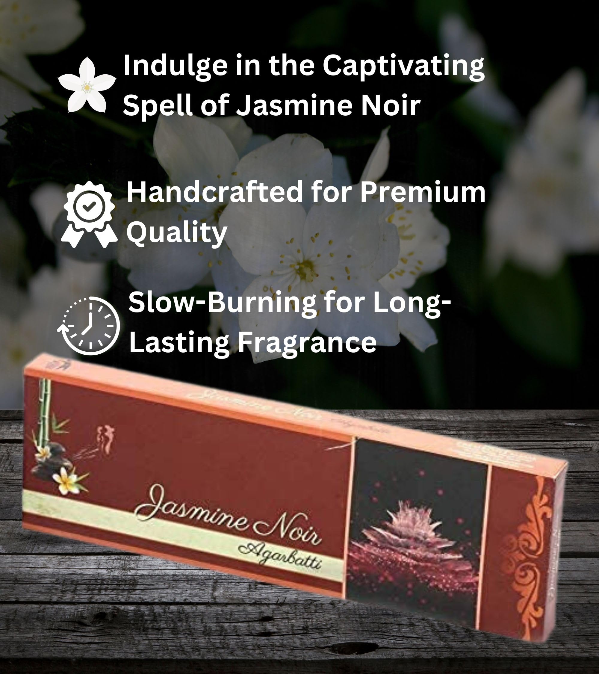 Eternia® Jasmine Noir Scent of Burning Incense Sticks Different Fragrances for Aromatic Environment - Agarbatti- (Pack of-3)