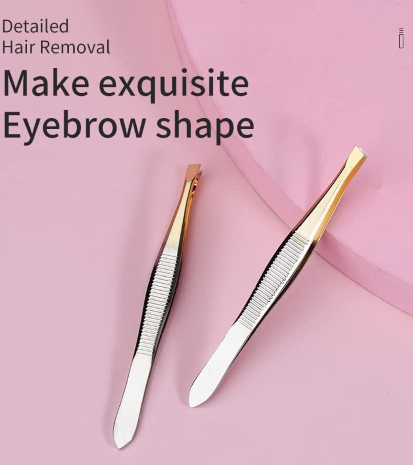 Professional Slanted Eyebrow Tweezer โ Precision Stainless Steel Tweezers for Men & Women, Hair & Brow Removal Tool