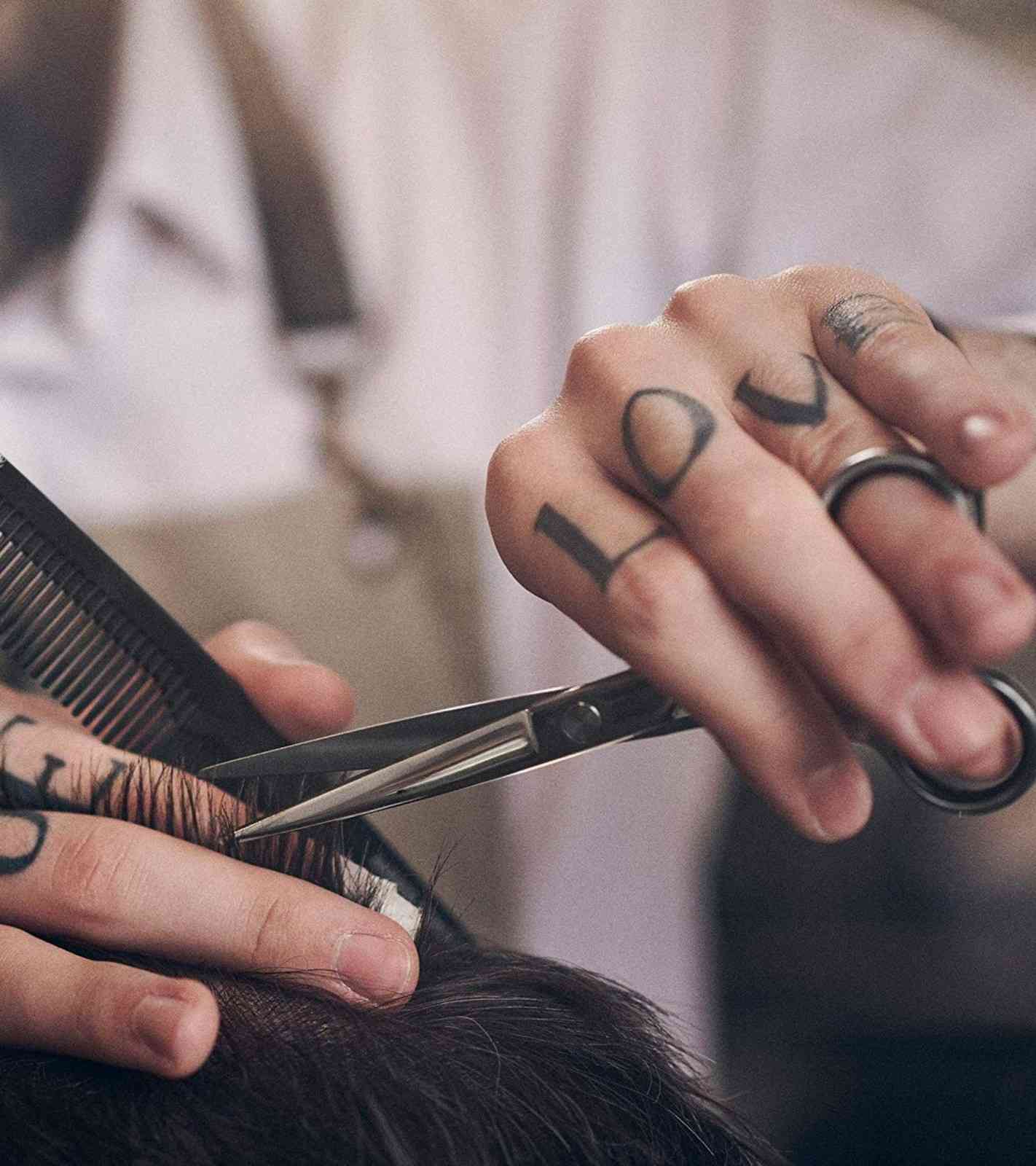 Barber Scissors - Professional Heat Treated Stainless Steel Shears for Hairdressing, Cutting & Styling
