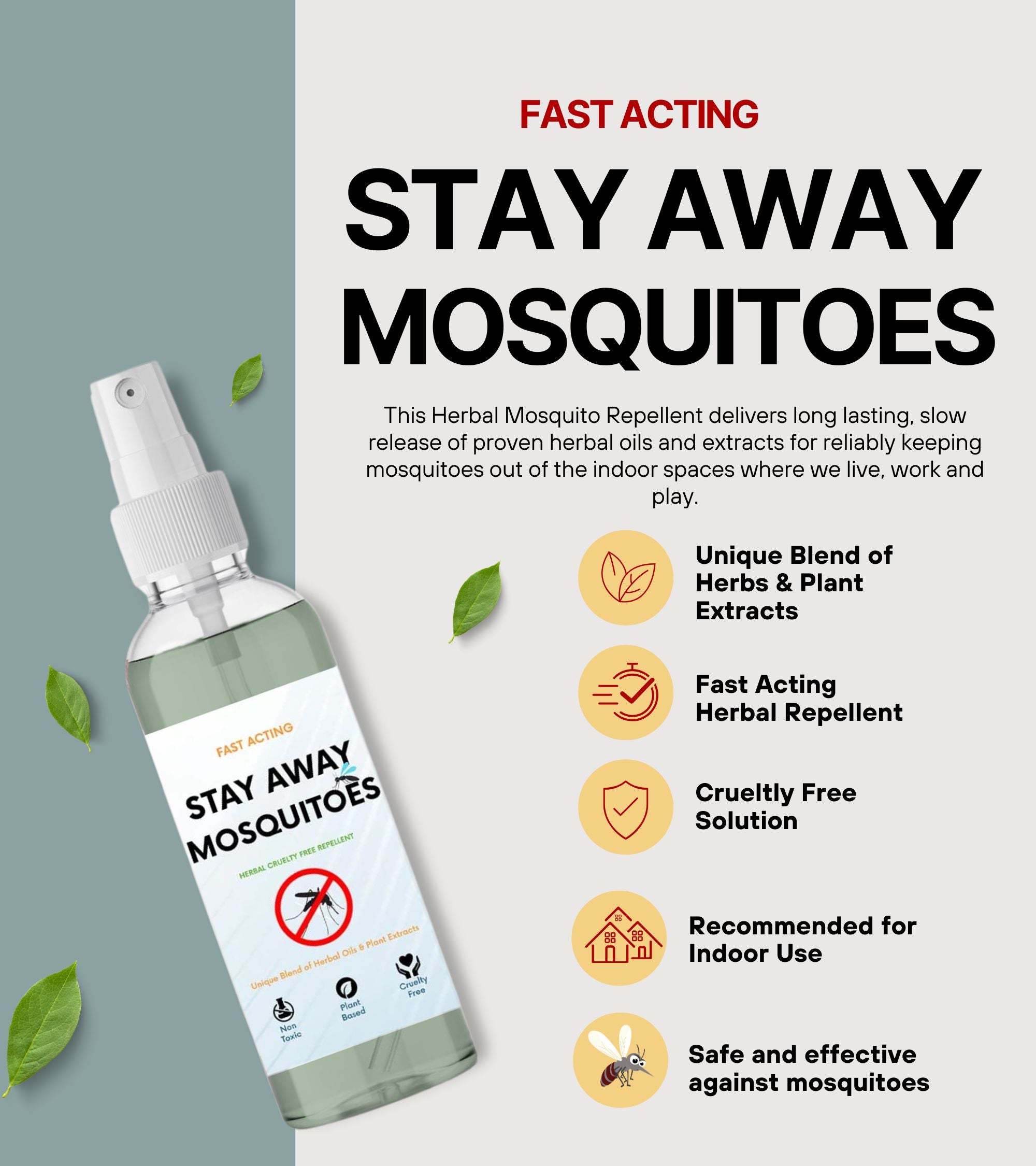 Stay Away Mosquitoes – Herbal Mosquito Repellent Spray | Natural, Cruelty-Free, Non-Toxic