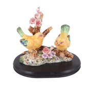 Premsons® Yellow Songbirds on Floral Base – Porcelain Bird Figurine