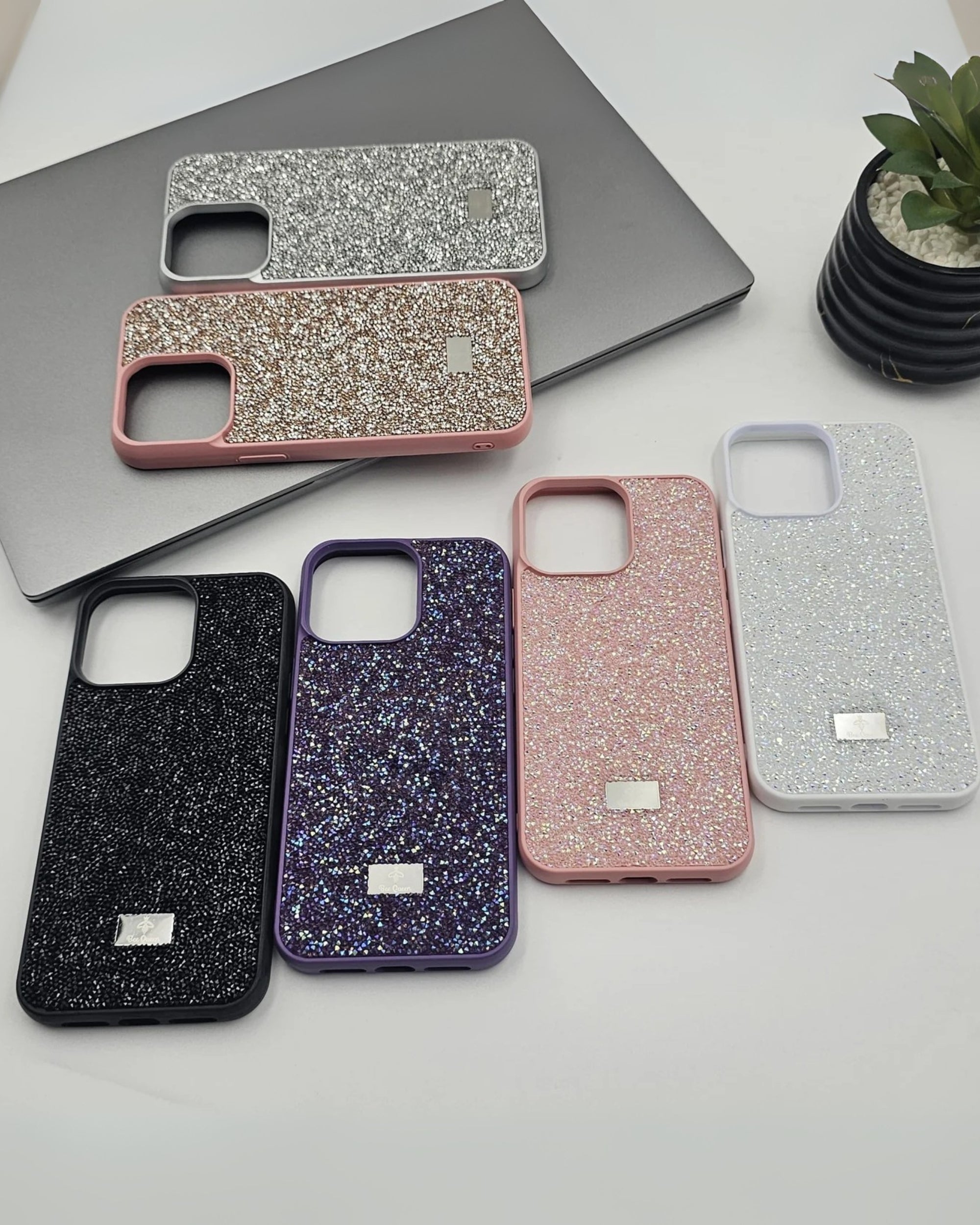 Premsons® iPhone 16 Series Glitter Crystal Case – Shimmer Stone Protective Back Cover with Sparkling Design | Stylish & Slim Fit Case for Girls & Women