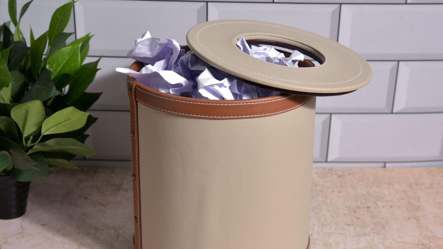 Faux Leather Dustbins & Wastepaper Baskets
