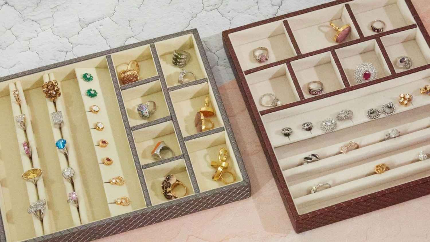 Faux Leather Jewellery Trays