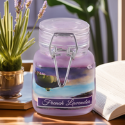 Eternia® French Lavender Scented Candle – Soothing Aromatherapy for Sleep & Stress Relief – Glass Jar Candle for Bedroom or Yoga Space – 30 Hours Burn Time