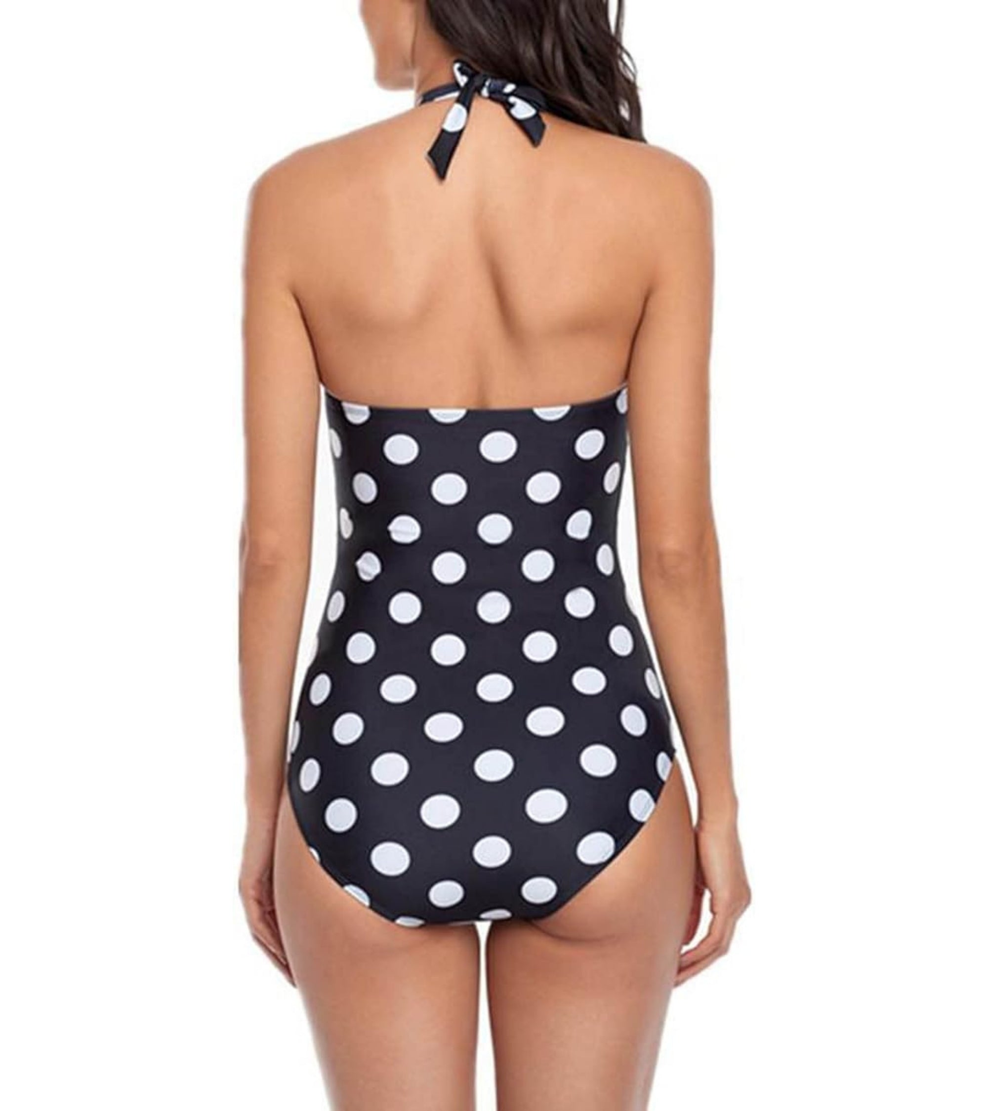 Premsons® Women's Polka Dot One-Piece Swimsuit – Elegant Slimming Wrap Design Swimwear, Perfect for Pool Parties, Beach Holidays, Vacations & Resort Wear
