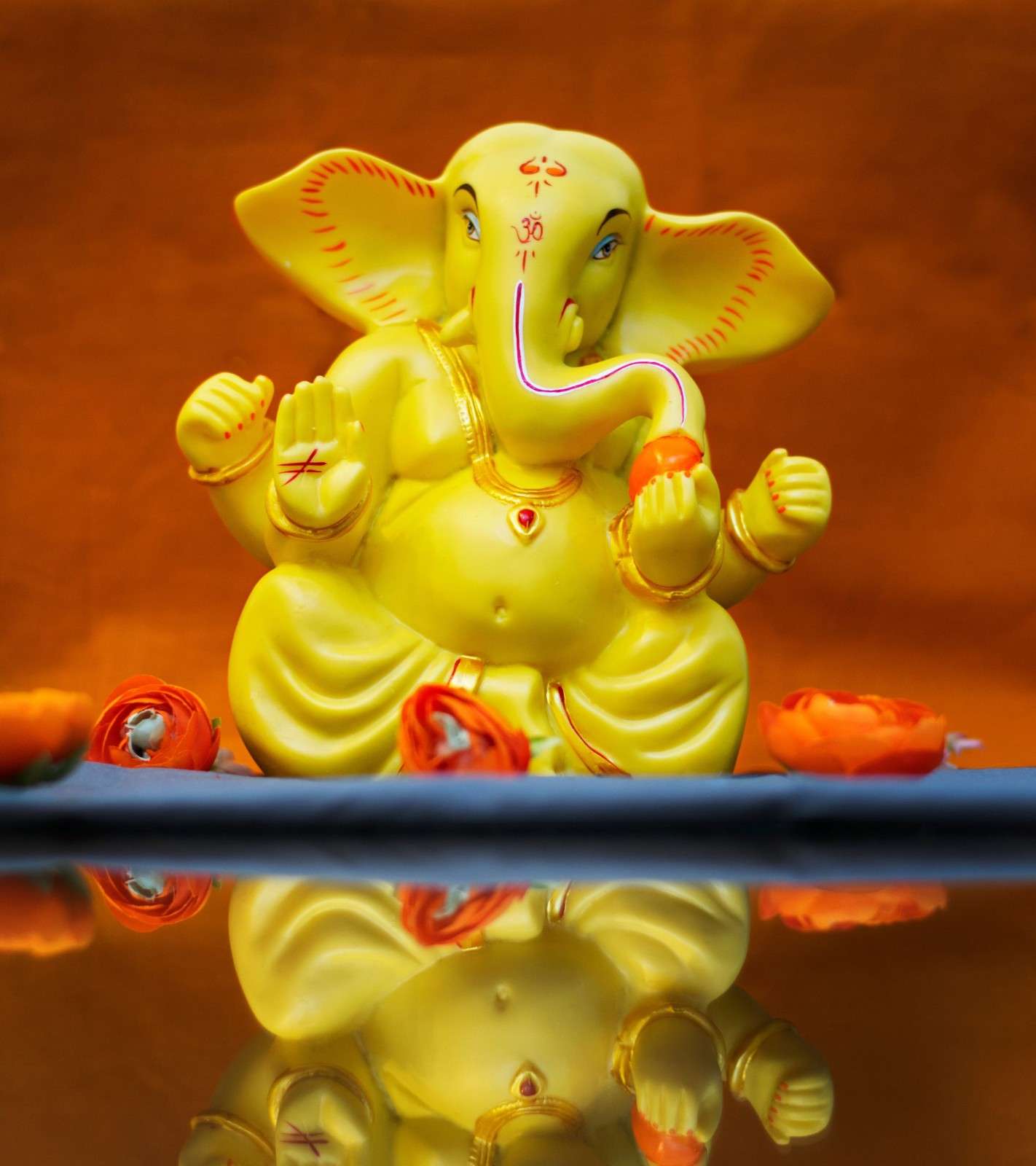 Premsons® Dancing Ganesha Figurine – Yellow Gloss Finish for Joy & Festivity