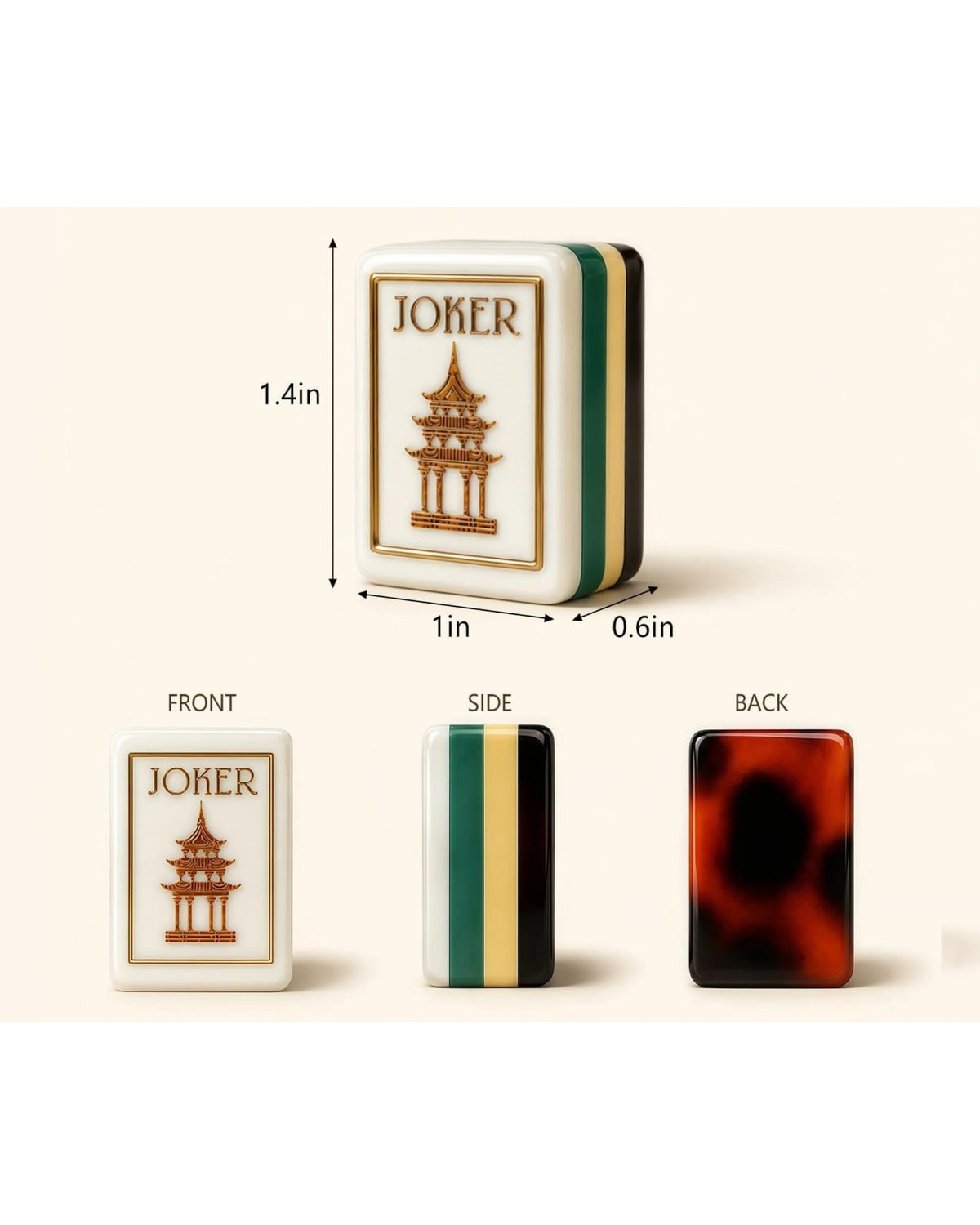 Premsons® Premium American Mahjong Tiles Set – 166-Piece Tortoise Shell & Ivory Tiles