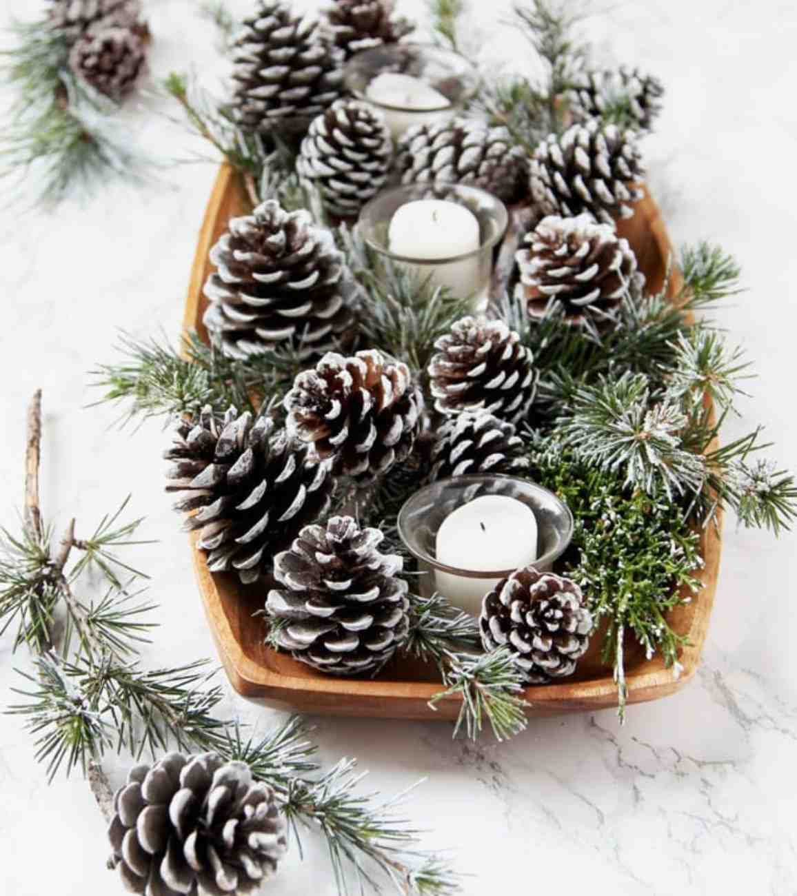 Premsons® Snow-Dusted Pine Cone Ornaments – Rustic Christmas Tree Decor, Pack of 6