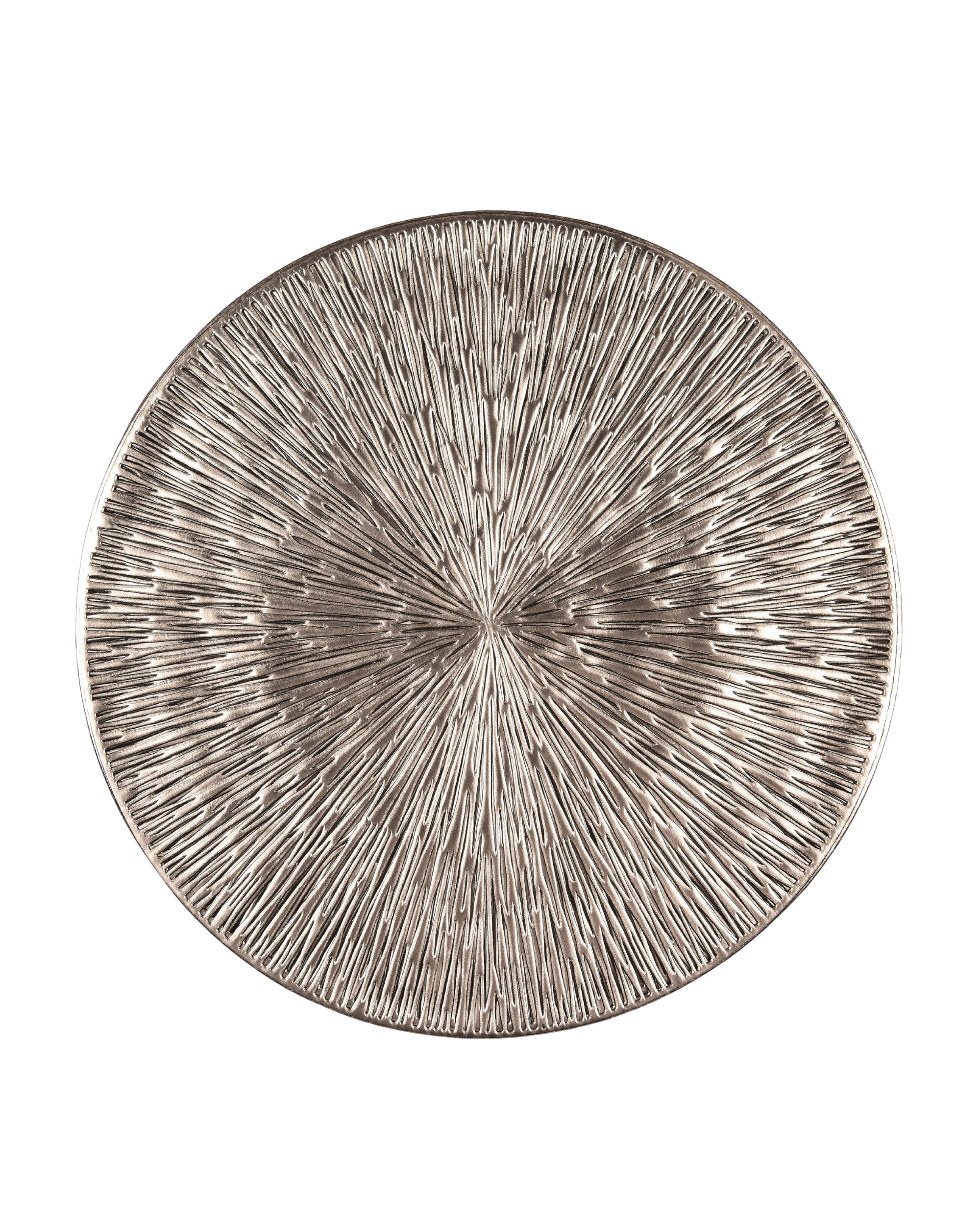 Premsons® Round Table Mat – Radiant Burst Metallic Placemat | Washable, Wipeable, Non-Slip & Heat-Resistant | Designer Table Mat for Dining, Kitchen, Wedding & Party Décor – Bronze
