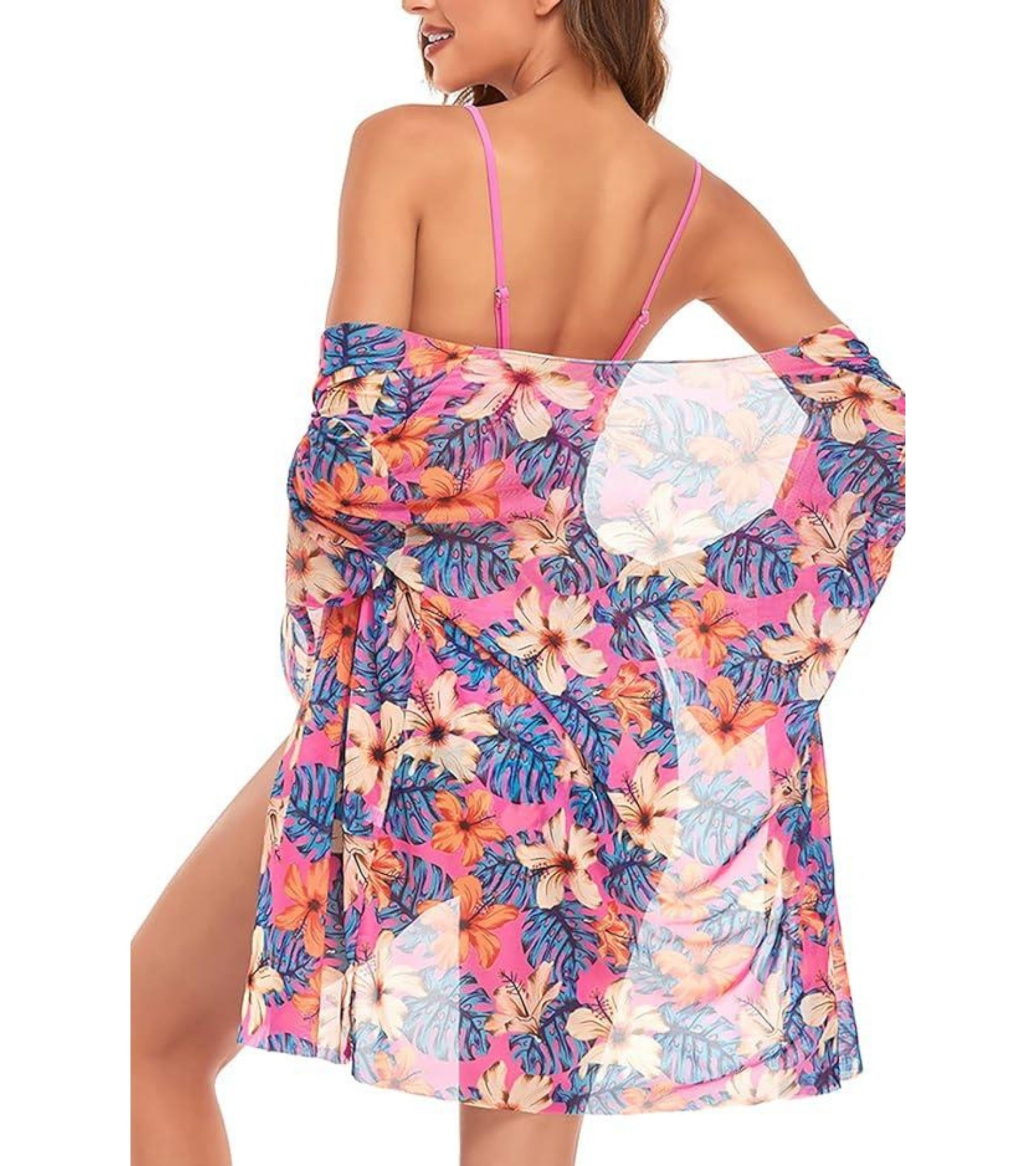 Premsons® Women's 3-Piece Floral Bikini Set with Cover-Up – Breathable, Skin-Friendly Swimwear for Pool, Spa, Vacations & Beach Parties
