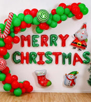 Premsons® Merry Christmas Foil Balloon Set – 16-Inch Letter Holiday Balloons, Pack of 14