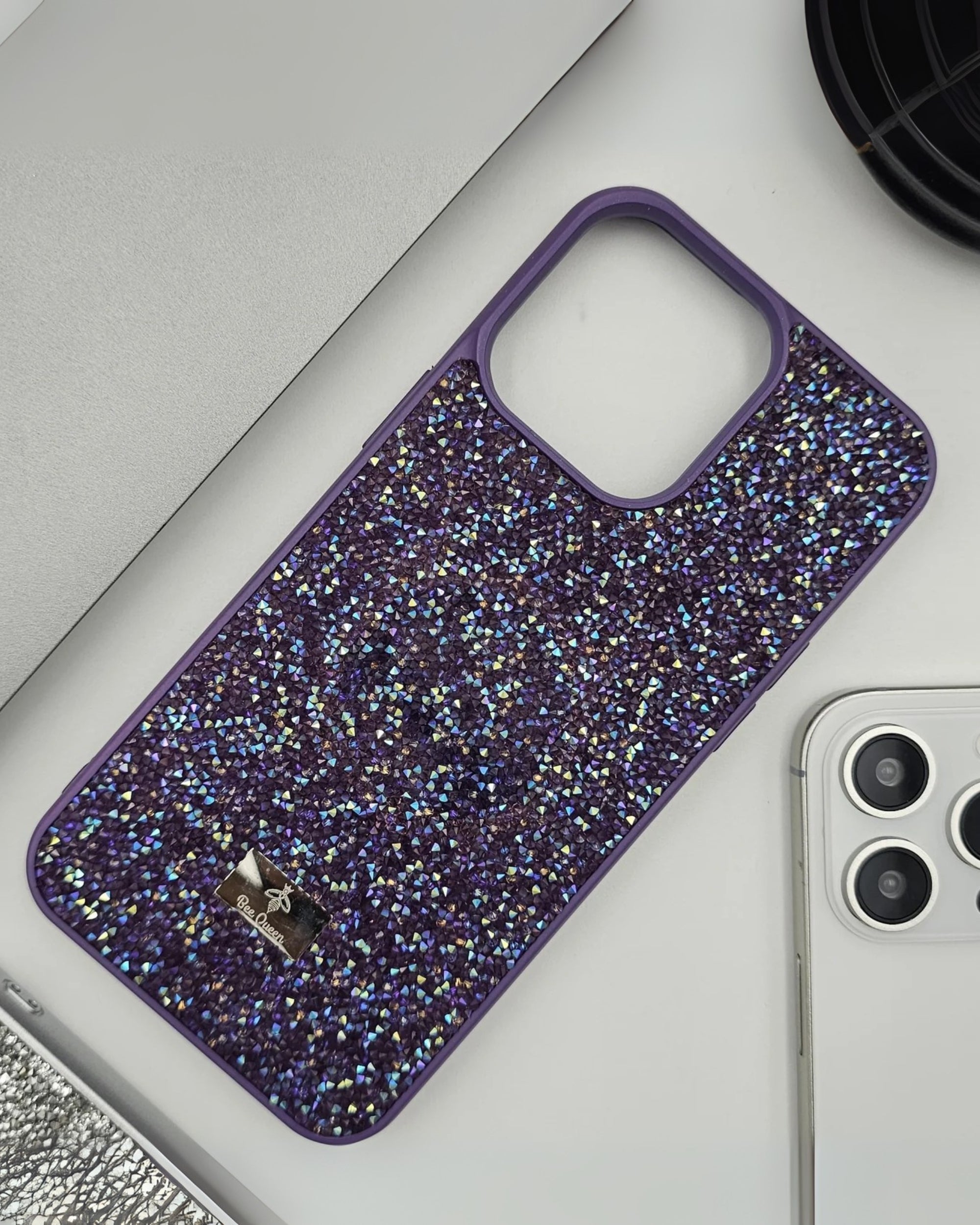Premsons® iPhone 16 Series Glitter Crystal Case – Shimmer Stone Protective Back Cover with Sparkling Design | Stylish & Slim Fit Case for Girls & Women