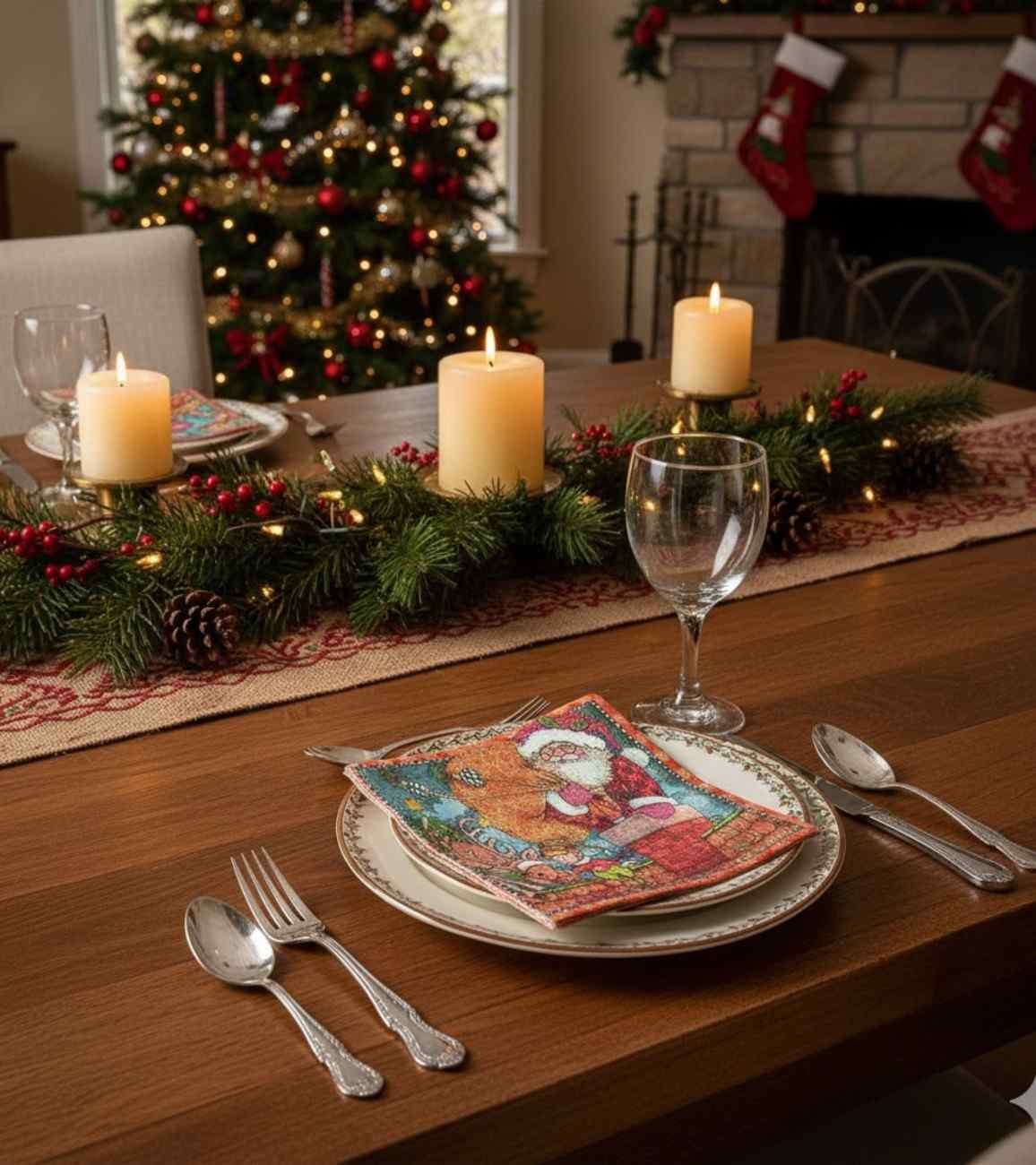 Premsons® Christmas Eve Paper Napkins – Festive Party Serviettes, Pack of 20