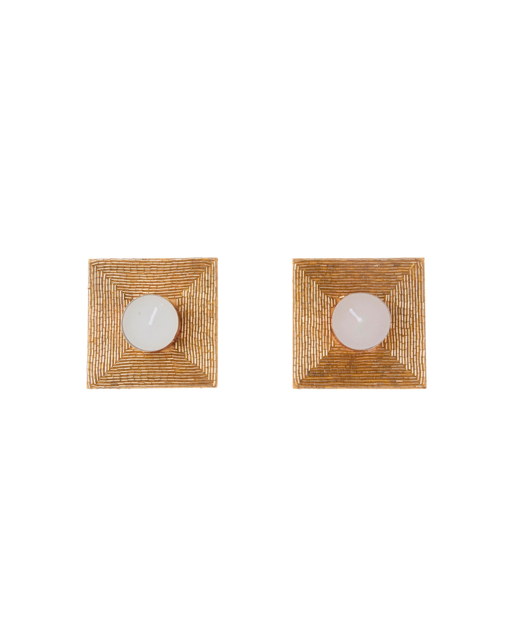Premsons® Golden Square Wax Diya | Handcrafted Festival Diyas for Diwali, Puja & Home Décor