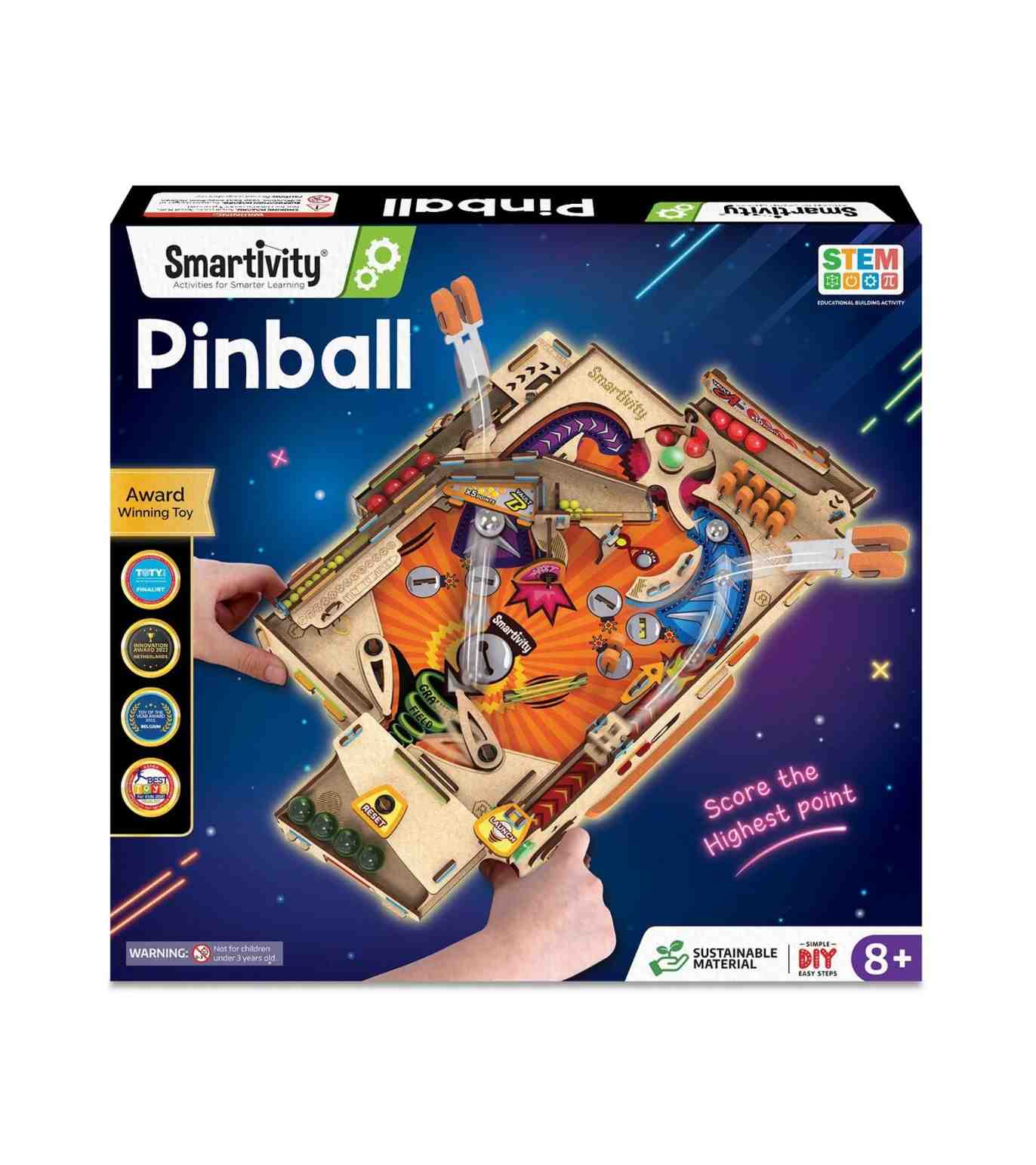 Smartivity Pinball Machine STEM DIY Fun Toy, Educational & Construction based Activity Game Kit for Kids 8 to 14, Best Gift for Boys & Girls, Learn Science Engineering Project