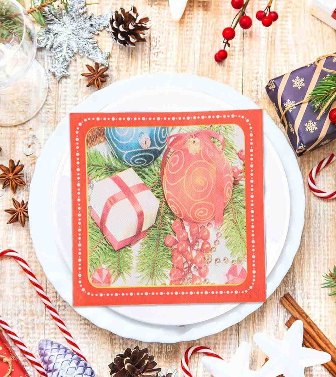 Premsons® Ornament Print Paper Napkins – Festive Party Serviettes