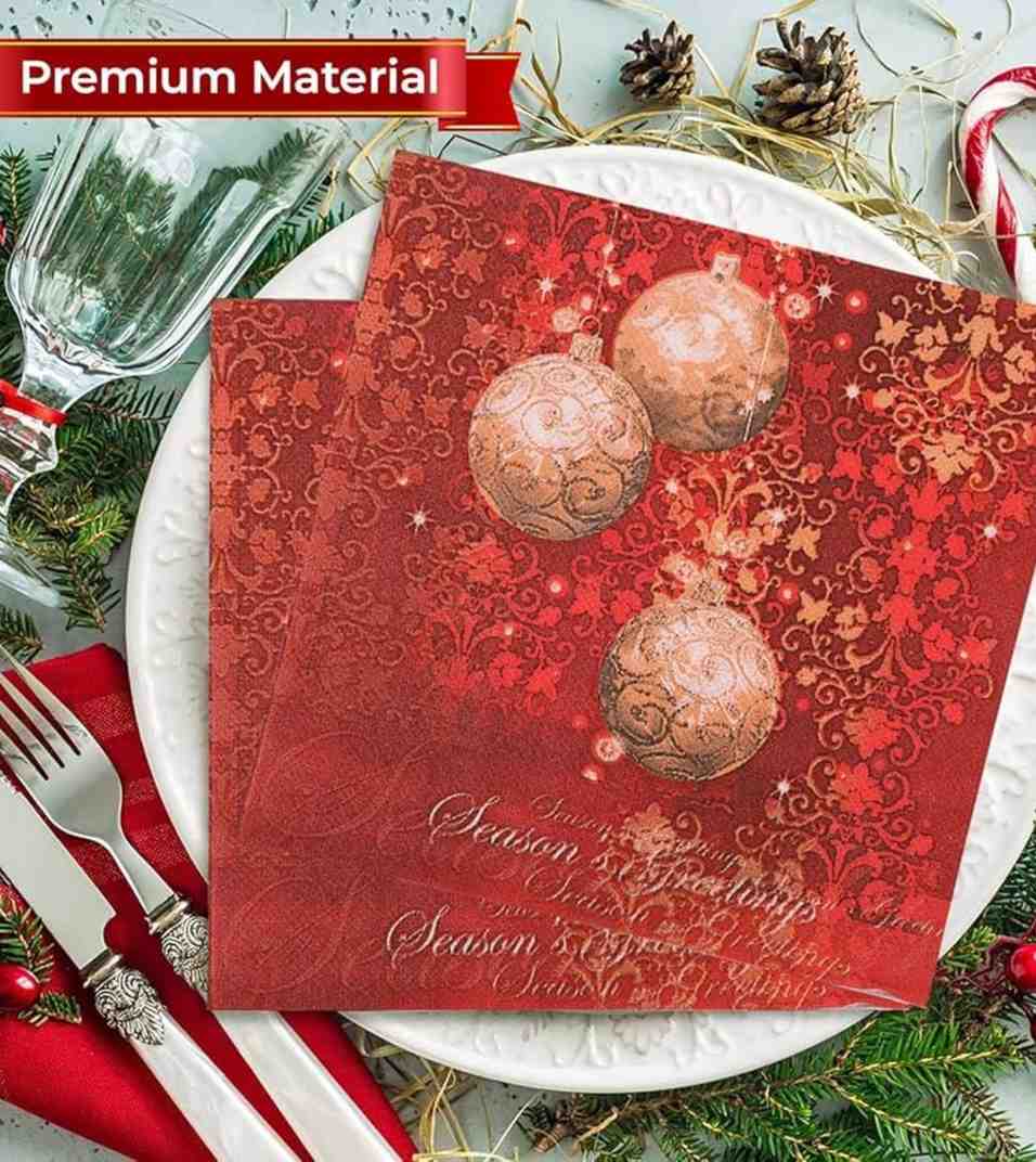 Premsons® Merry Christmas Paper Napkins – Festive Party Serviettes