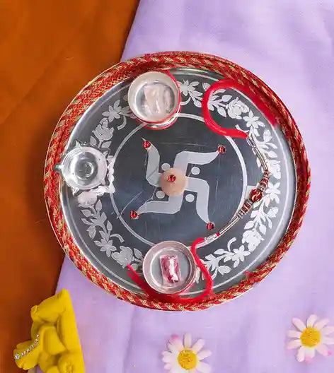 Premsons® Swastika Stainless Steel Festive Pooja Thali
