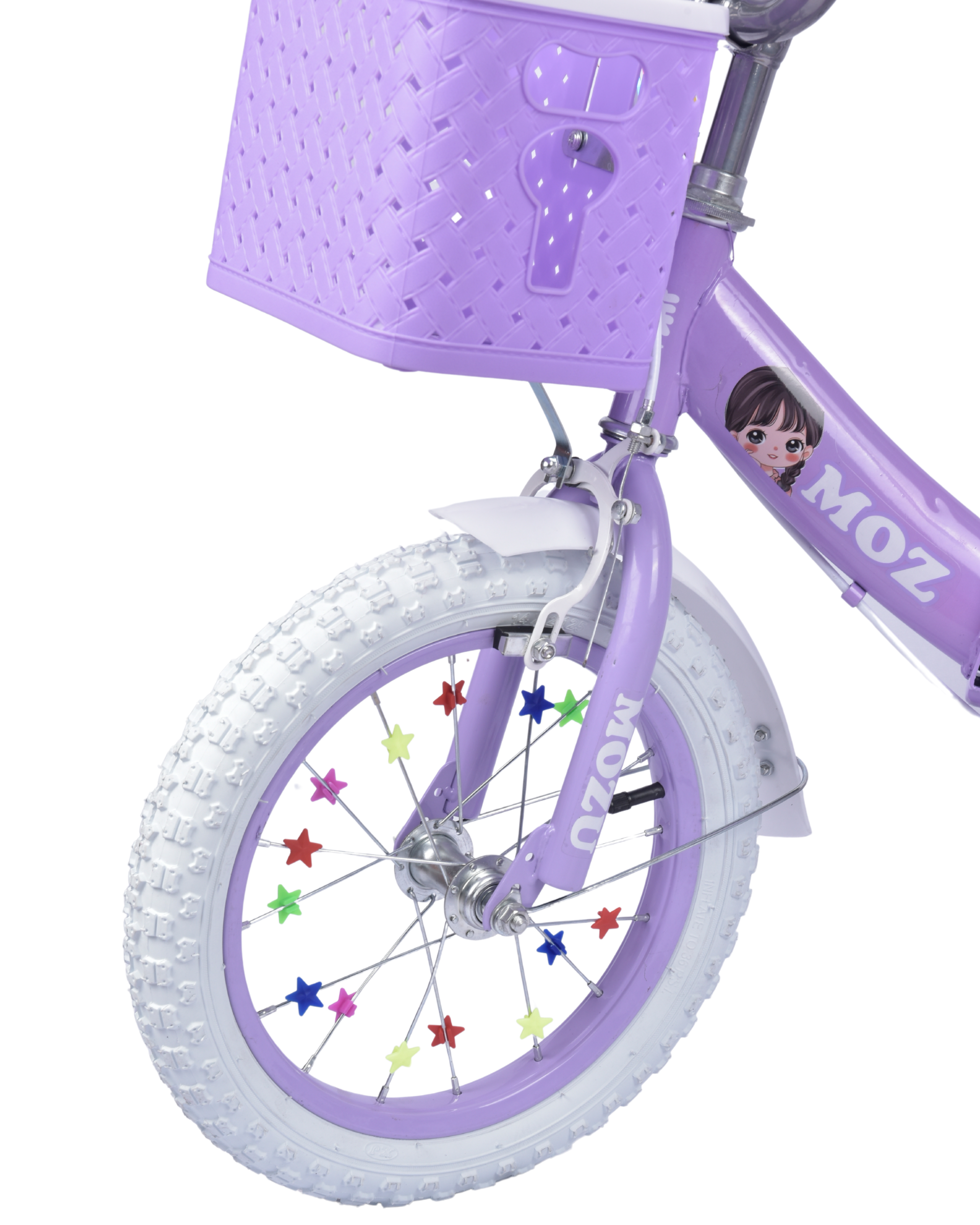 Premsons® Lavender Folding Kids Bicycle with Training Wheels – Foldable Girls’ Cycle with Front Basket, Back Seat & Handlebar Streamers