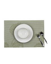 Premsons® Olive Green Rectangle Metallic Placemats – Washable, Wipeable, Non-Slip & Stain-Resistant Table Mats for Dining, Kitchen, Wedding & Party Décor