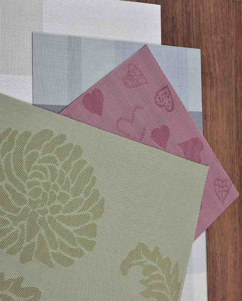 Premsons® Olive Green Rectangle Metallic Placemats – Washable, Wipeable, Non-Slip & Stain-Resistant Table Mats for Dining, Kitchen, Wedding & Party Décor