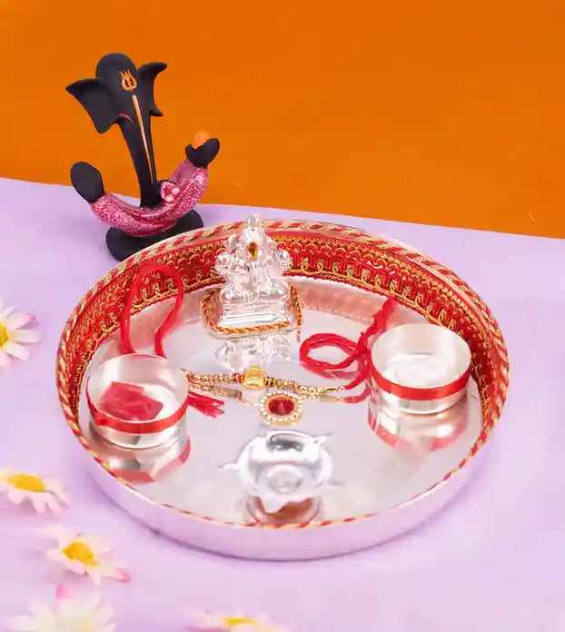 Premsons® Ganpati Stainless Steel Festive Pooja Thali